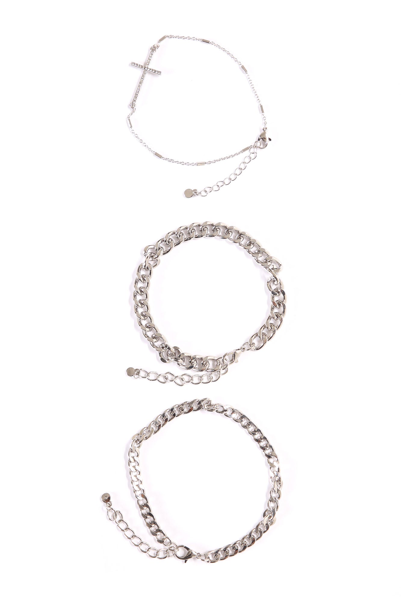 Say A Prayer Anklet Trio - Silver