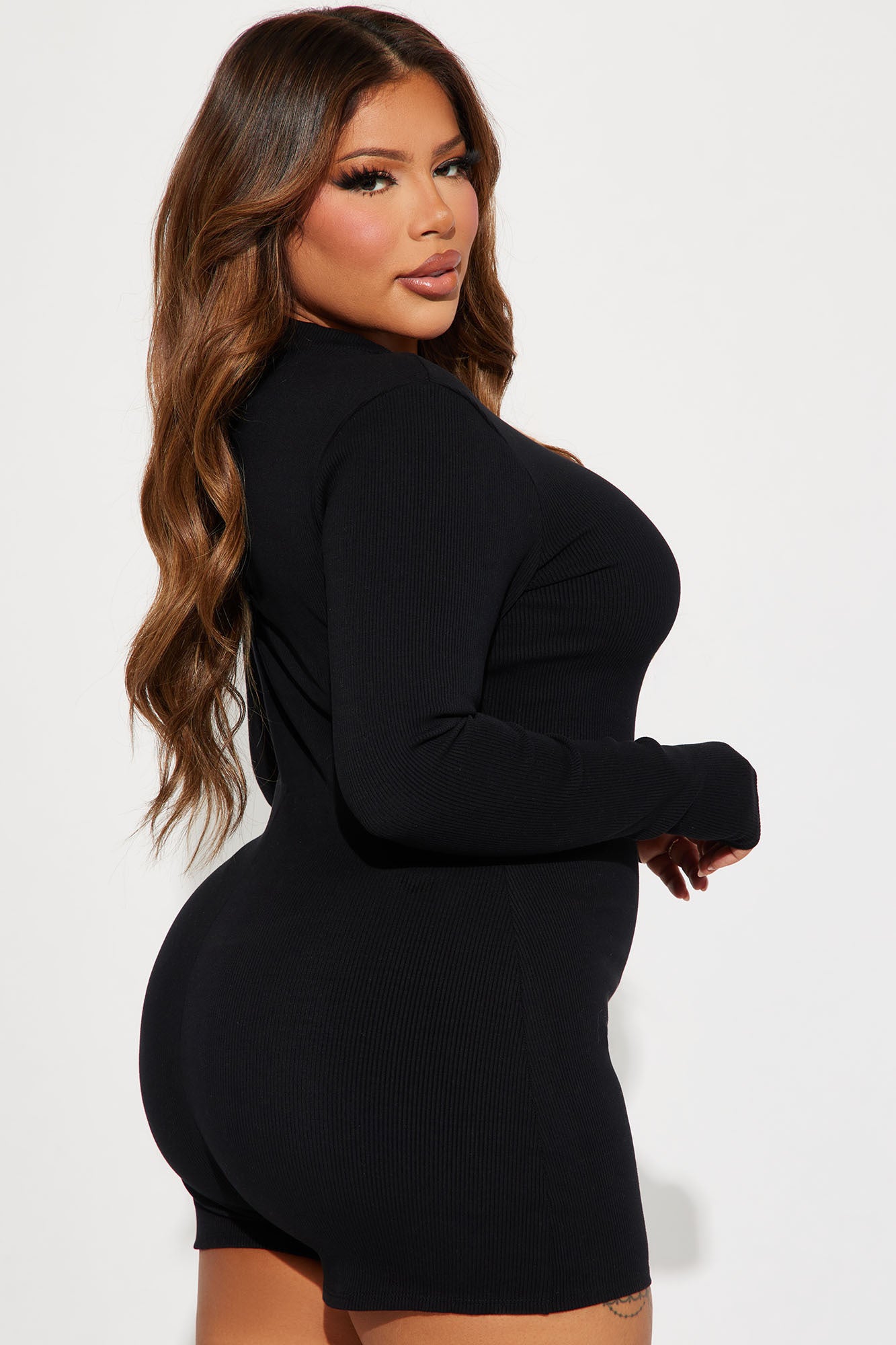 Maribel Snatched Romper - Black