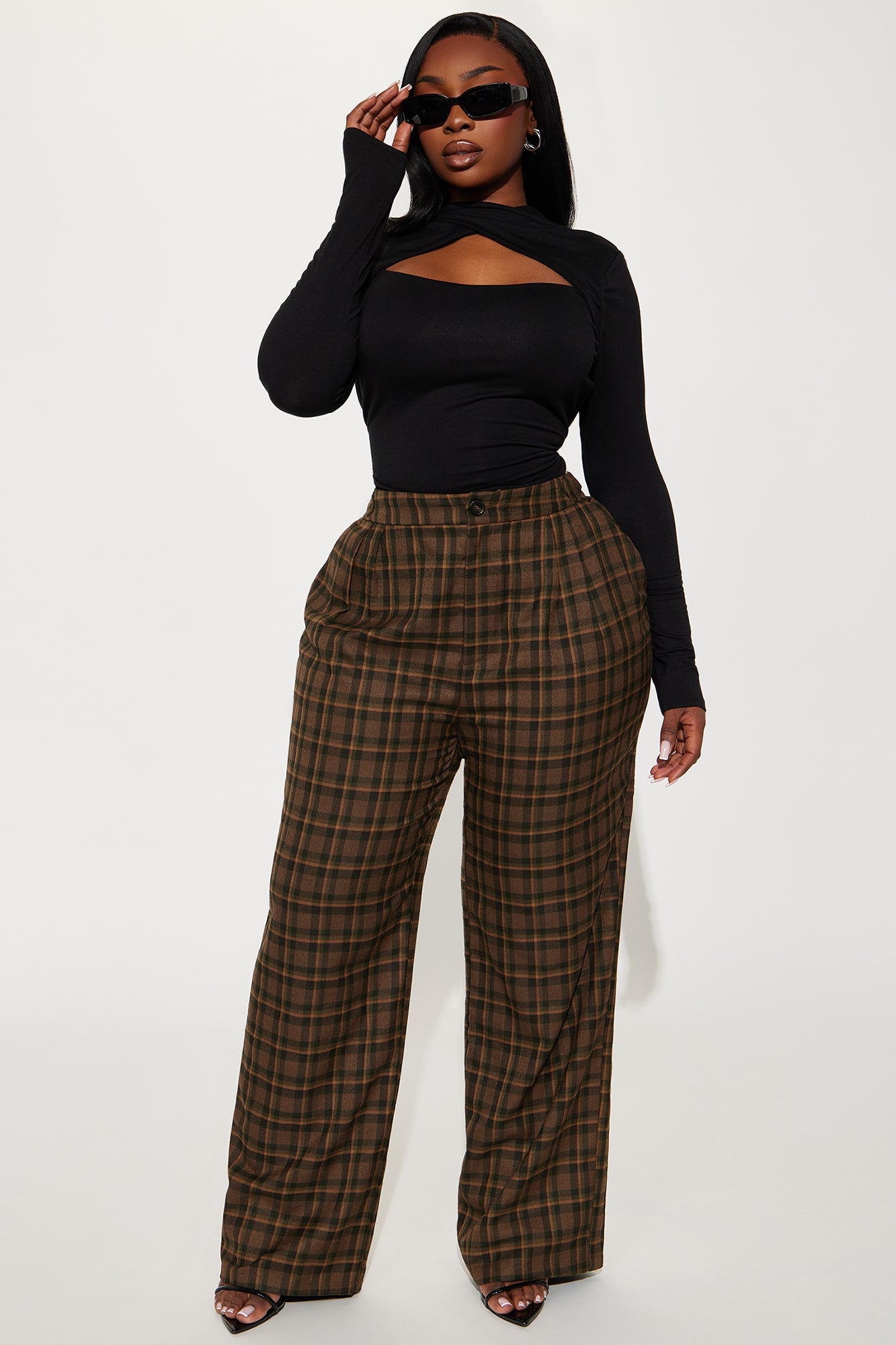 Cross Your Mind Long Sleeve Top - Black
