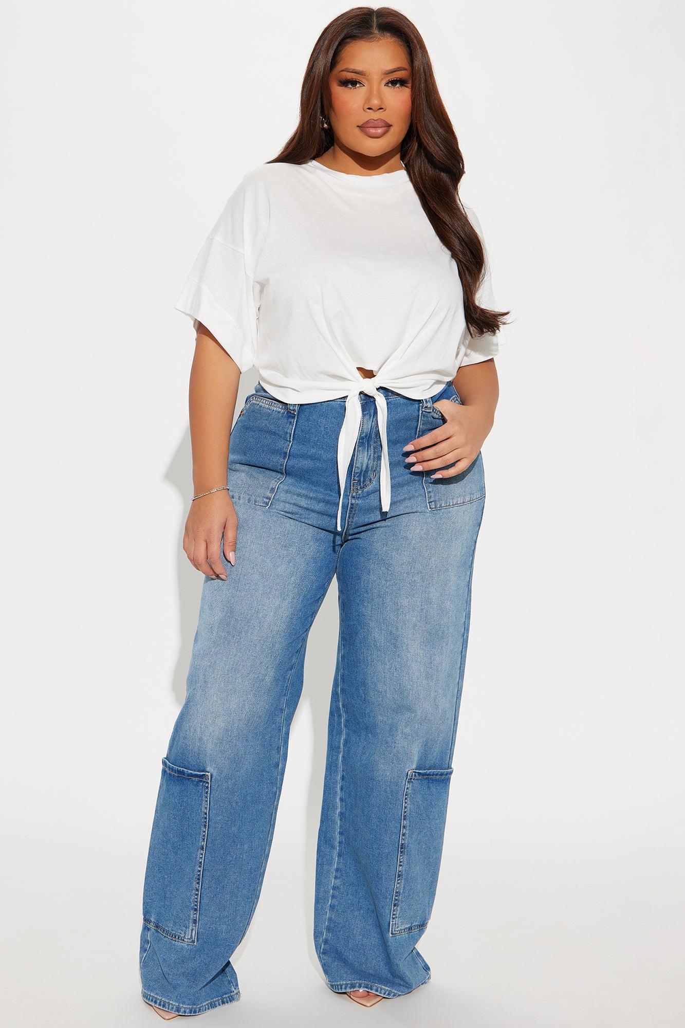 Emily Tie Front Top - White