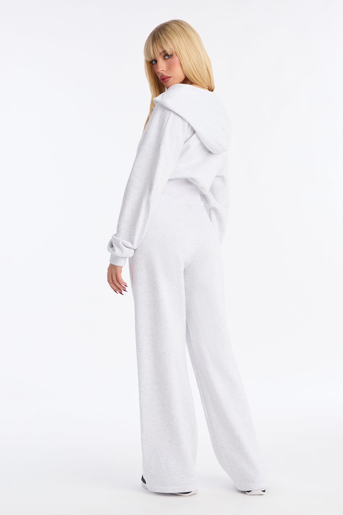 Halley Hooded Jogger Jumpsuit - Heather Grey