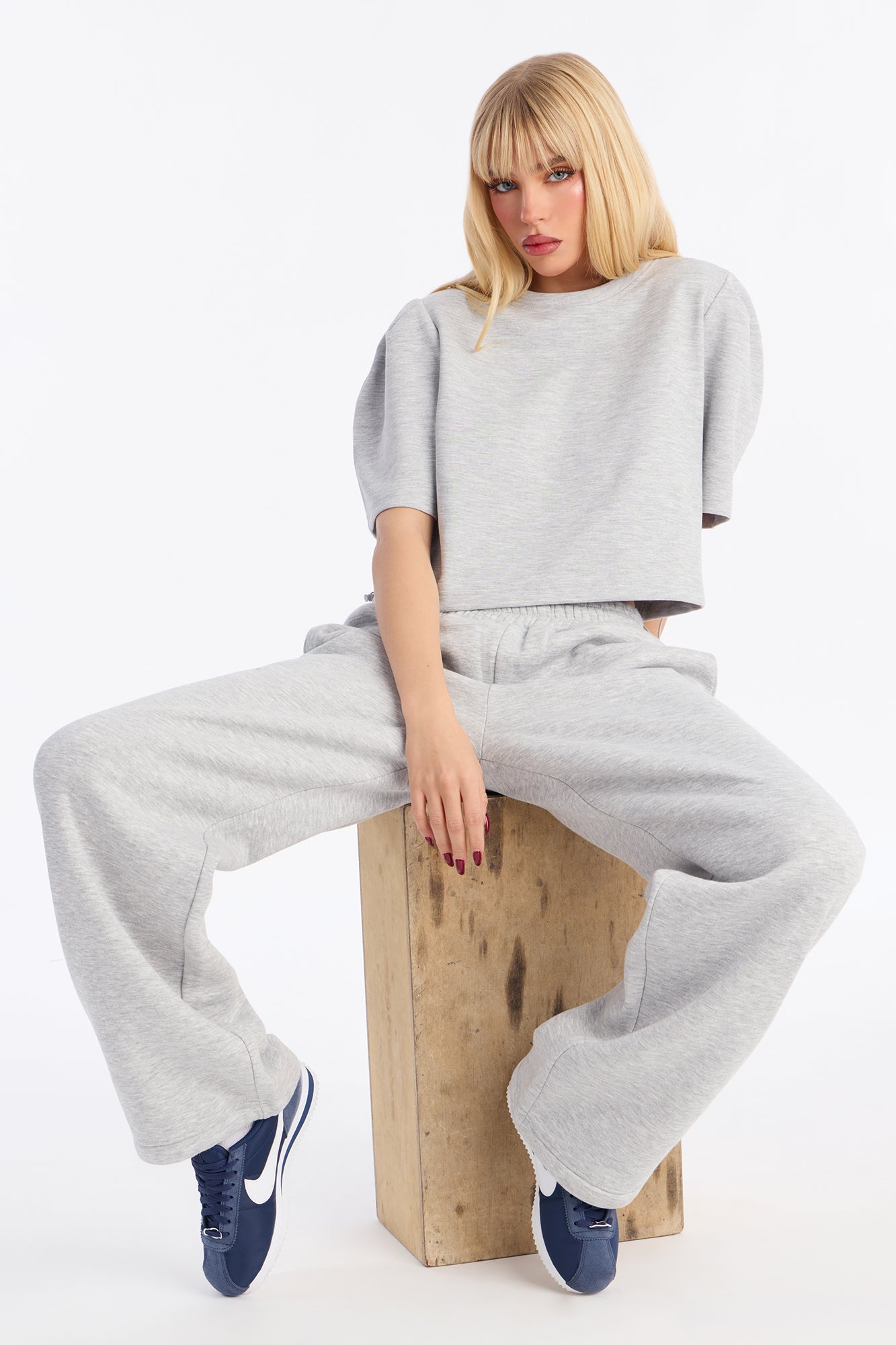 Audrey Adjustable Fleece Lounge Pant - Heather Grey