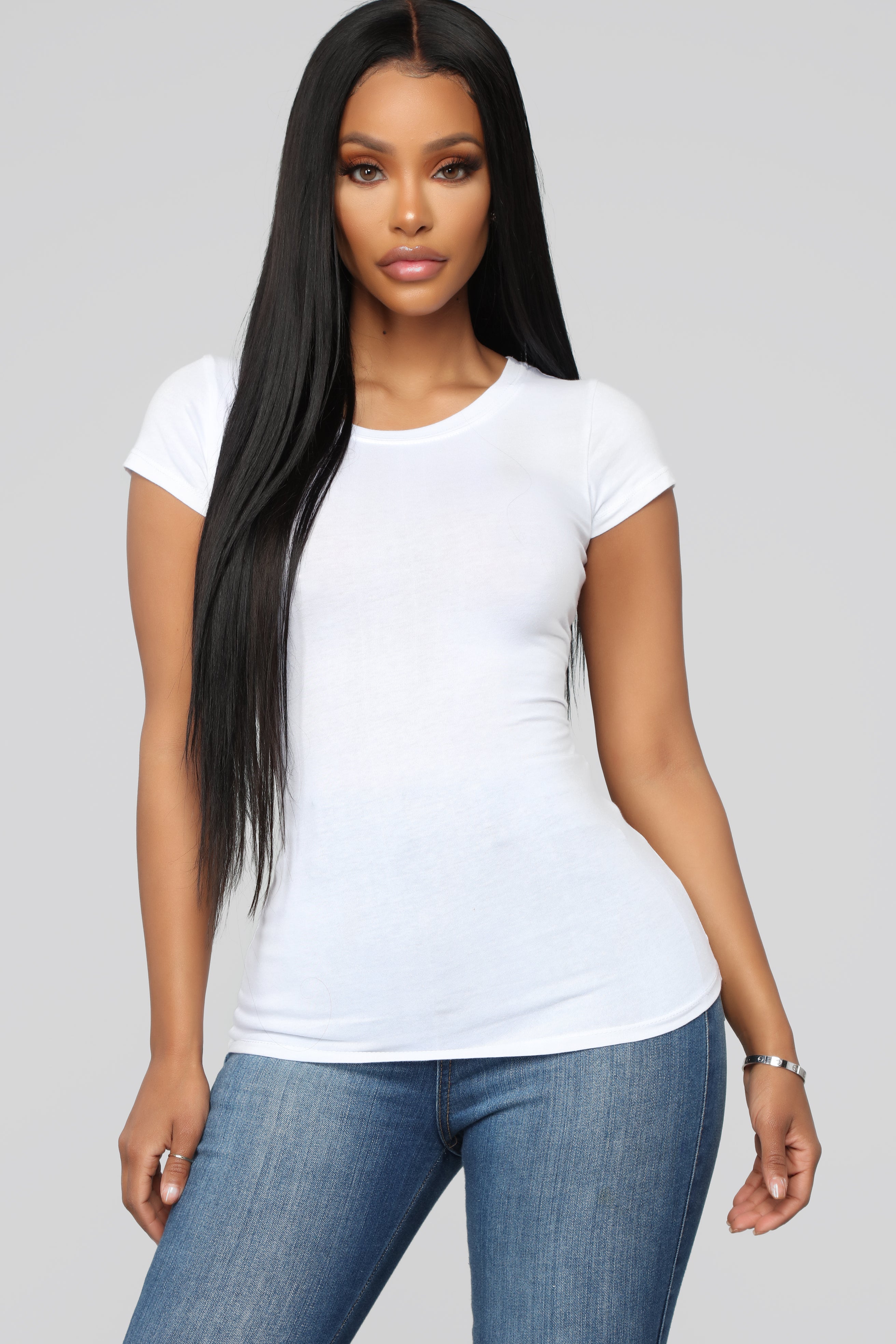 Lily Crew Neck Top - White