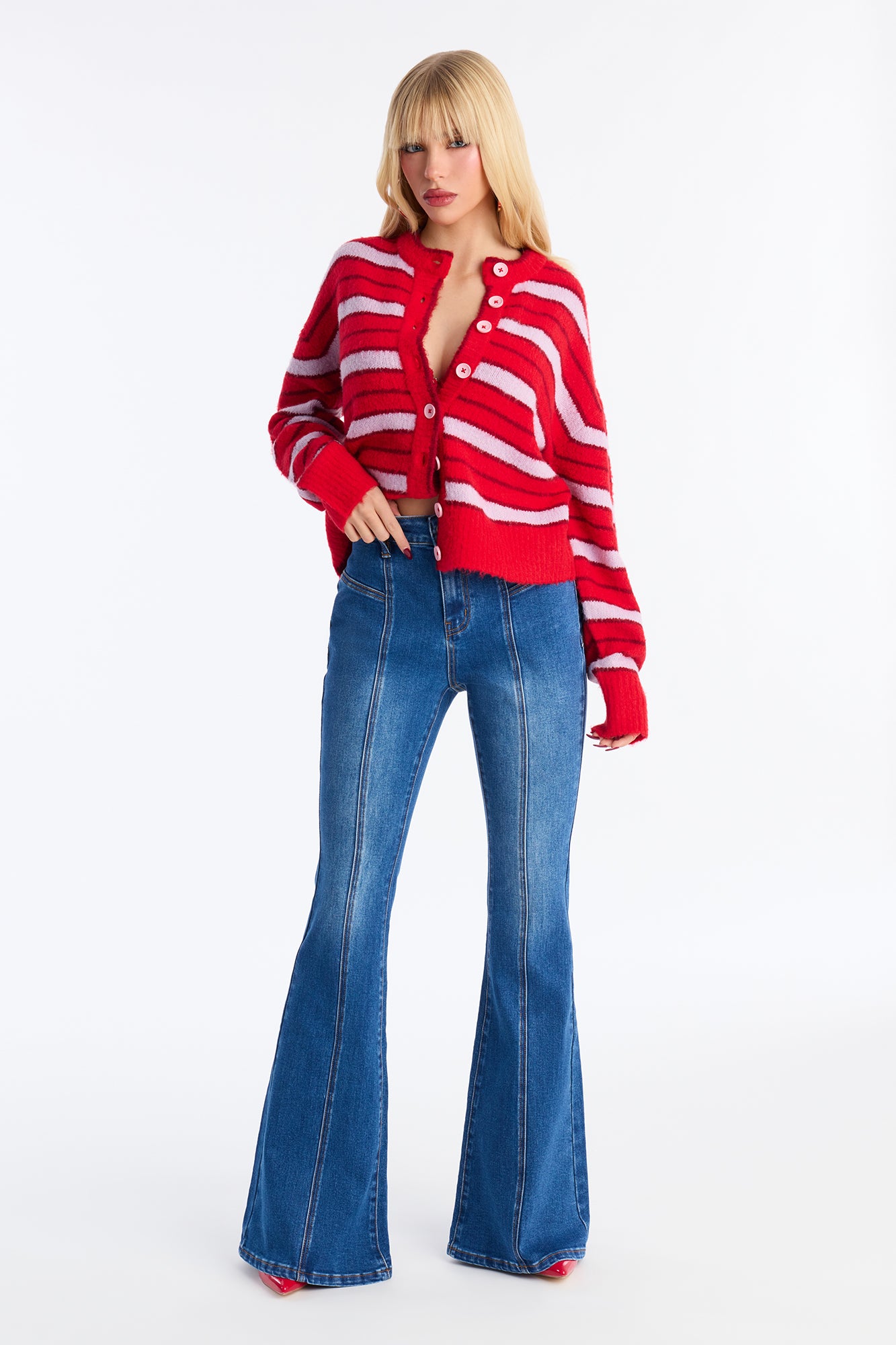 Love Hurts Stretch Flare Jeans - Dark Wash