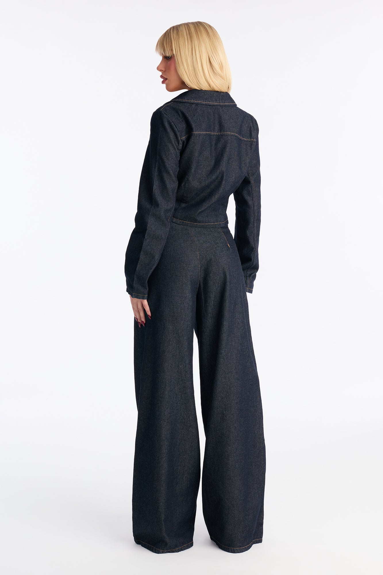 My Way Denim Pant Set - Dark Denim