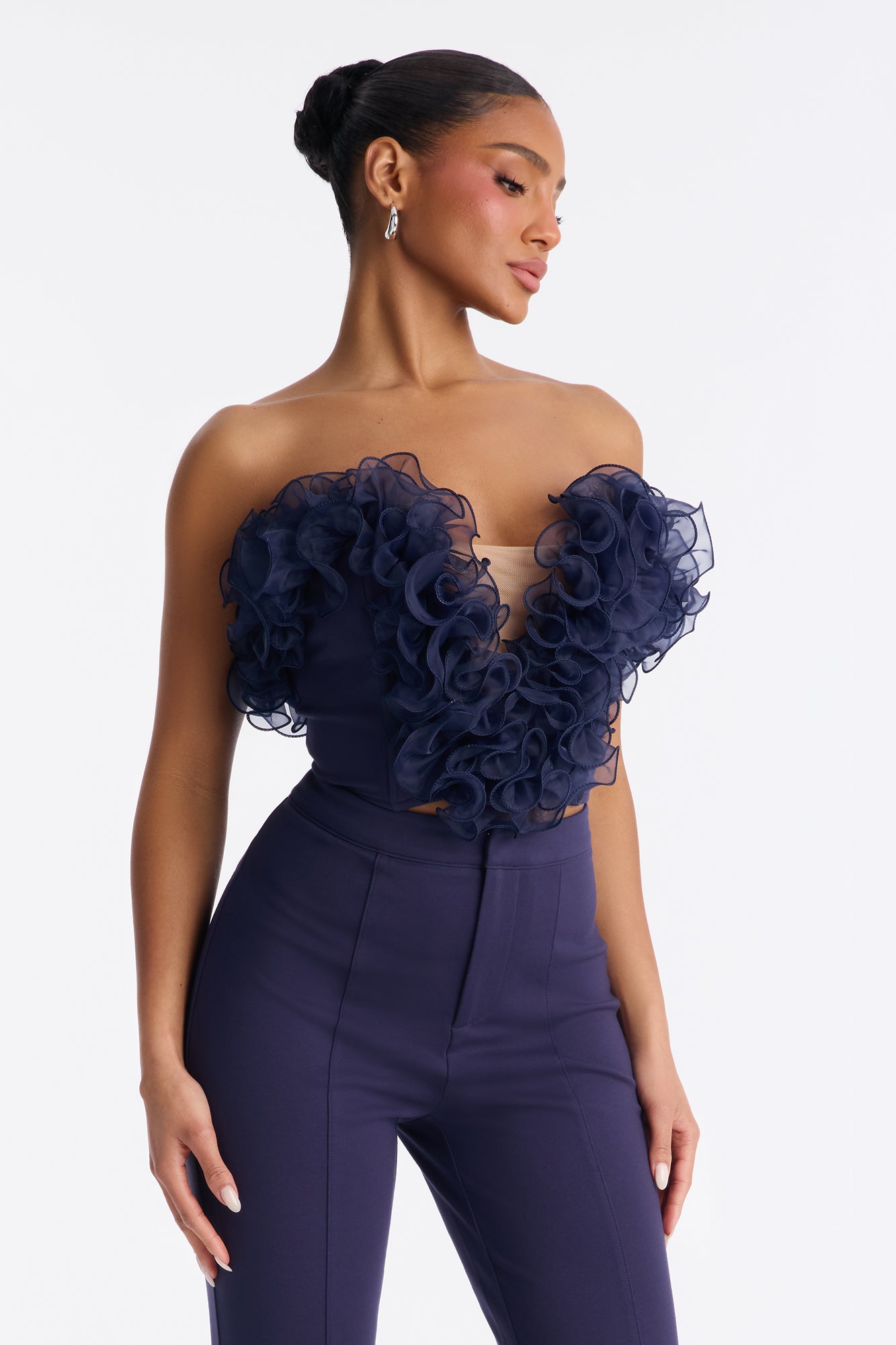 Ruby Rose Corset Pant Set - Navy