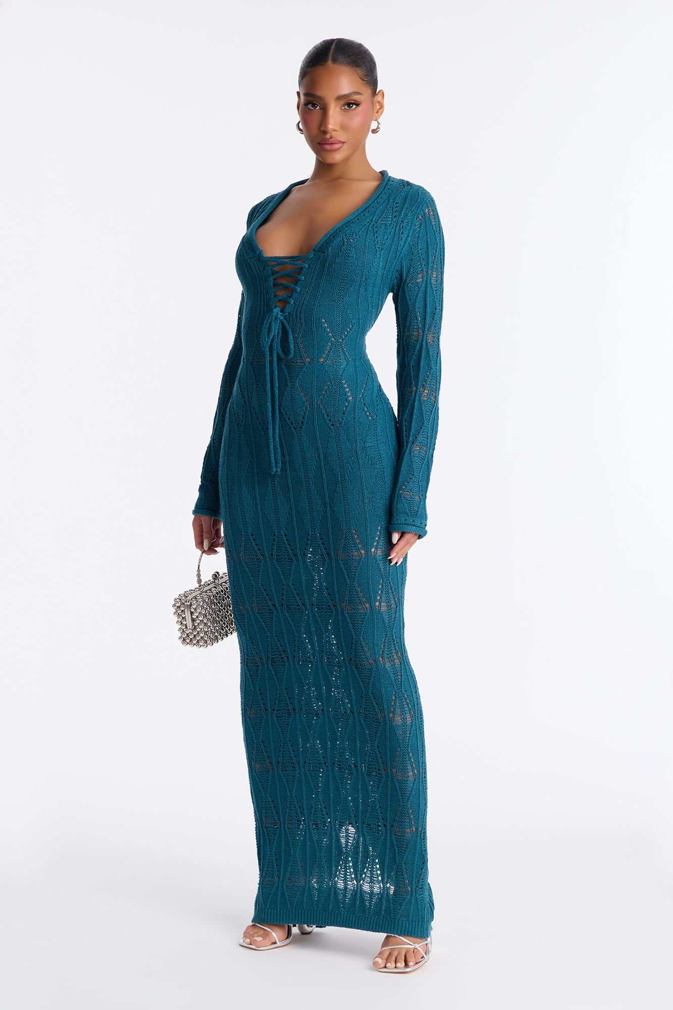 In Motion Sweater Maxi Dress - Teal