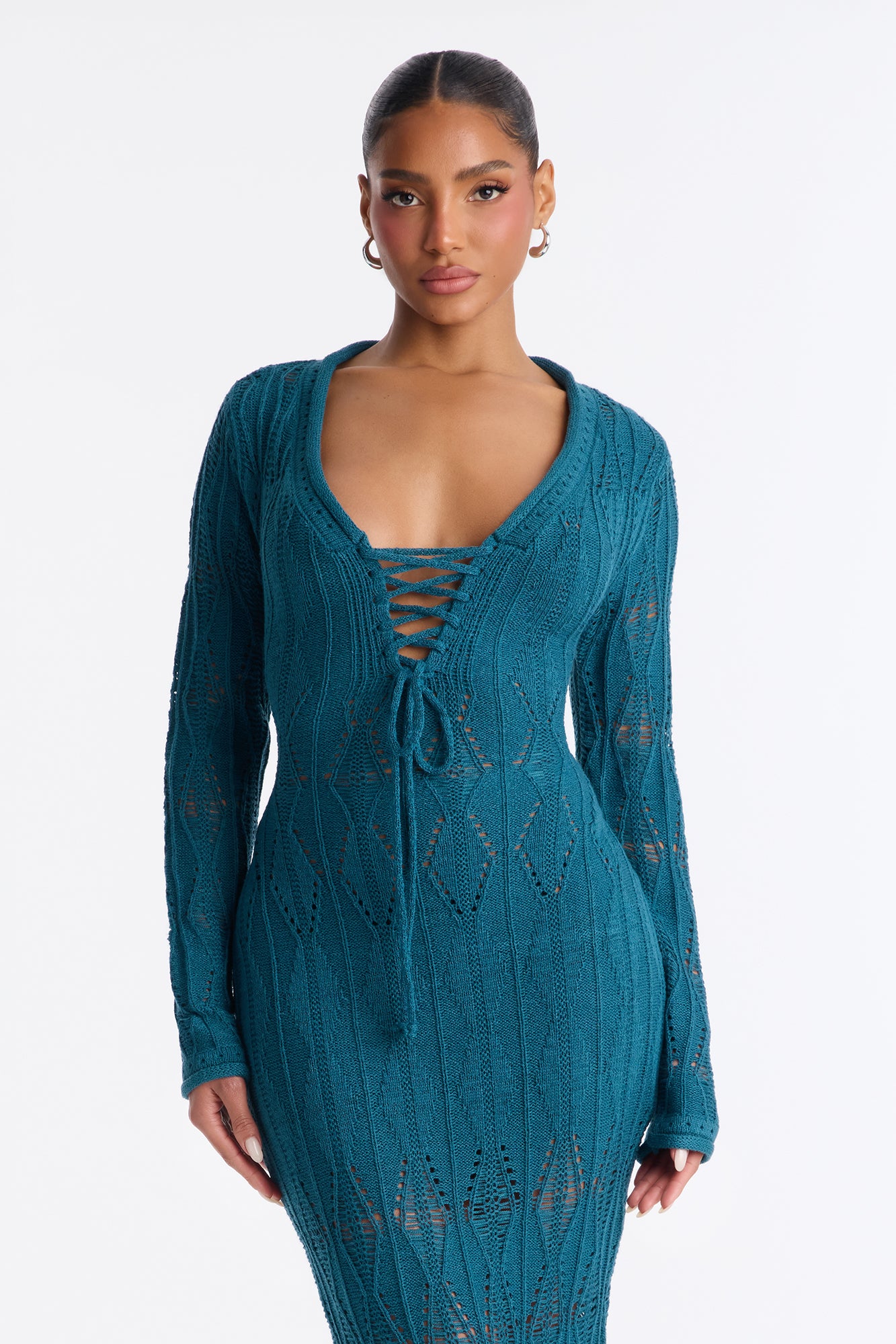 In Motion Sweater Maxi Dress - Teal