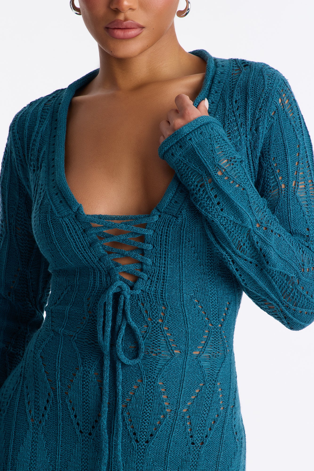 In Motion Sweater Maxi Dress - Teal