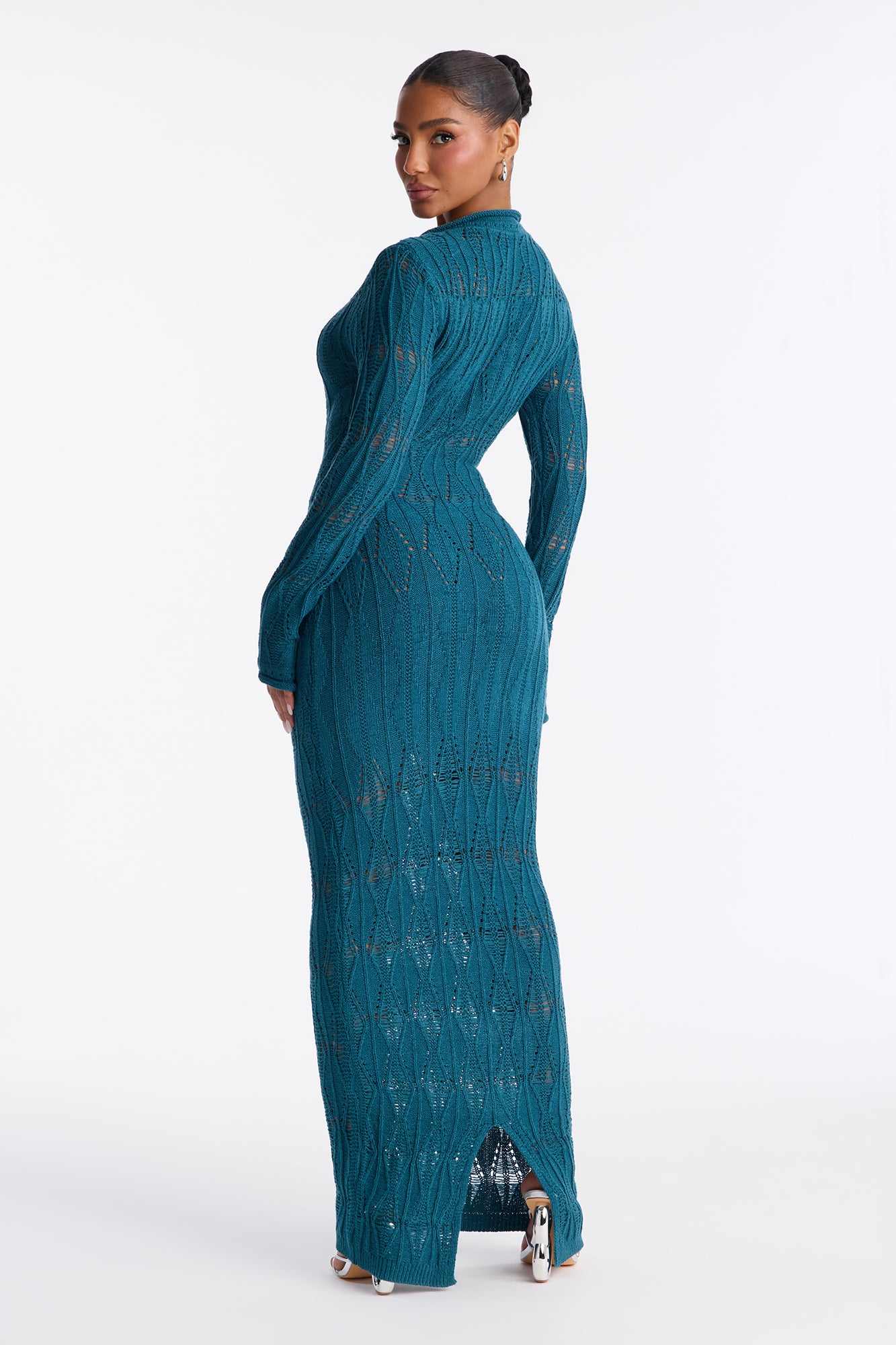 In Motion Sweater Maxi Dress - Teal