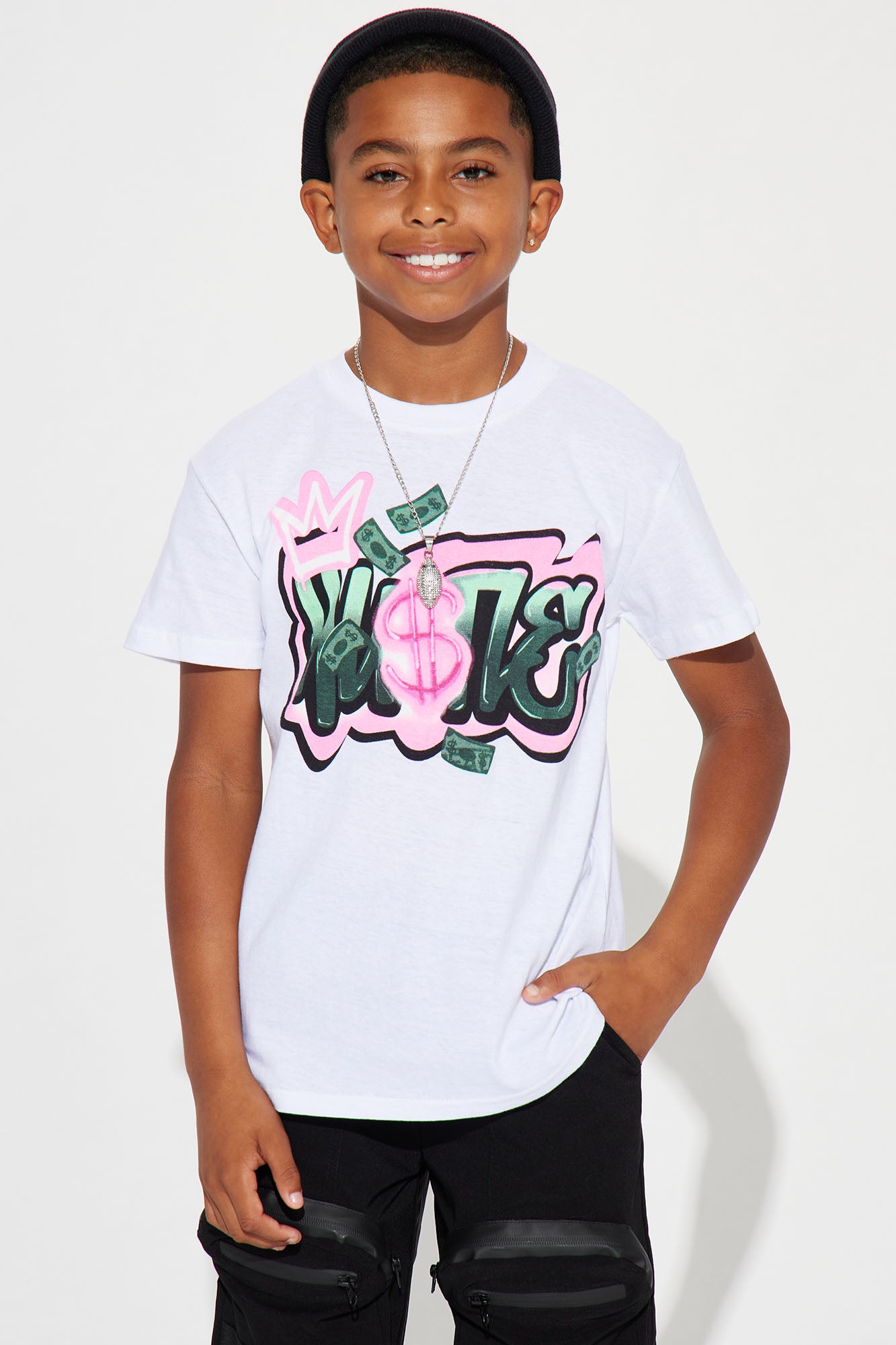 Mini The Hustle Don't Stop Short Sleeve Tee - White