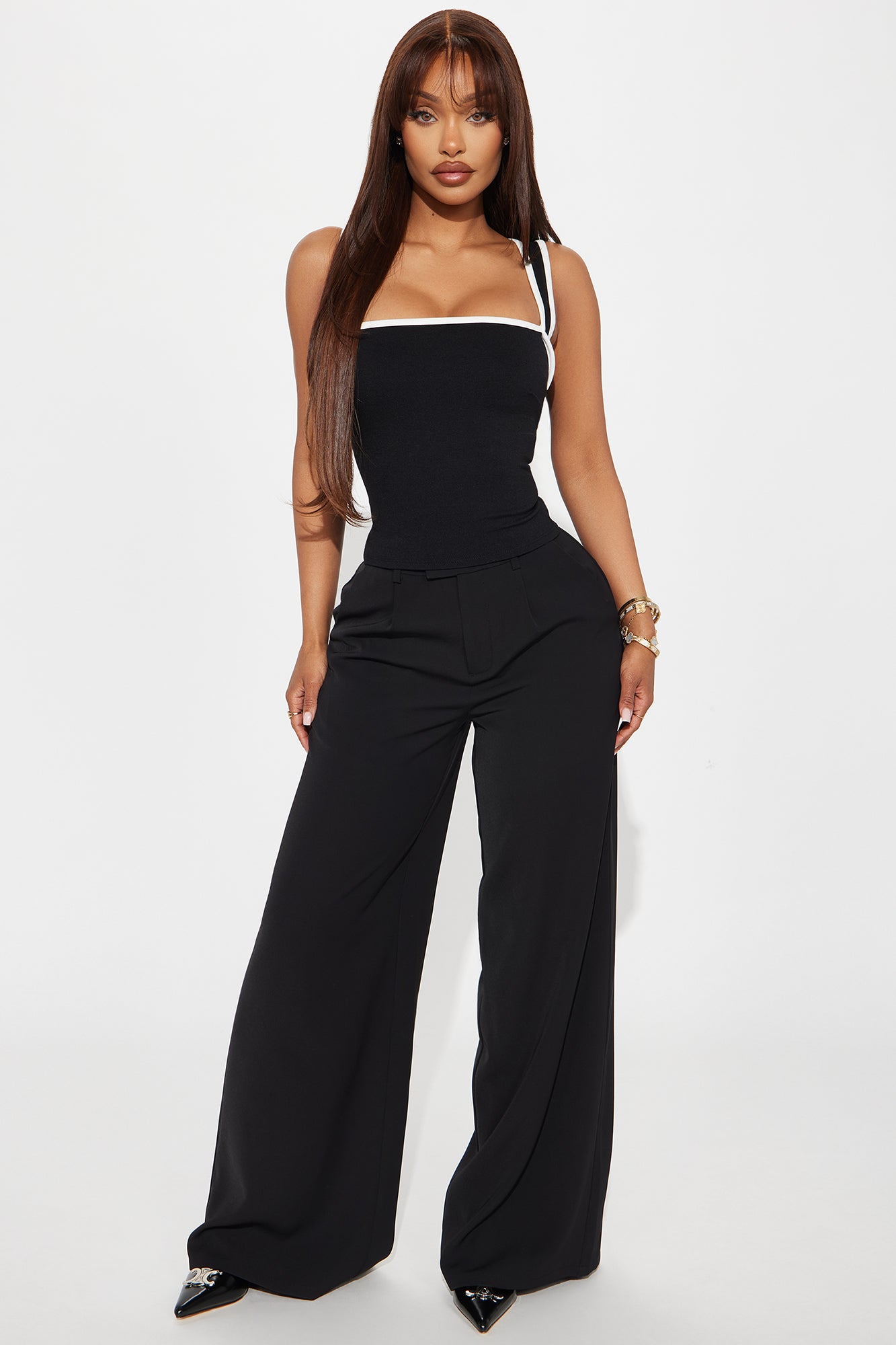 His Loss Contrast Trim Top - Black/White