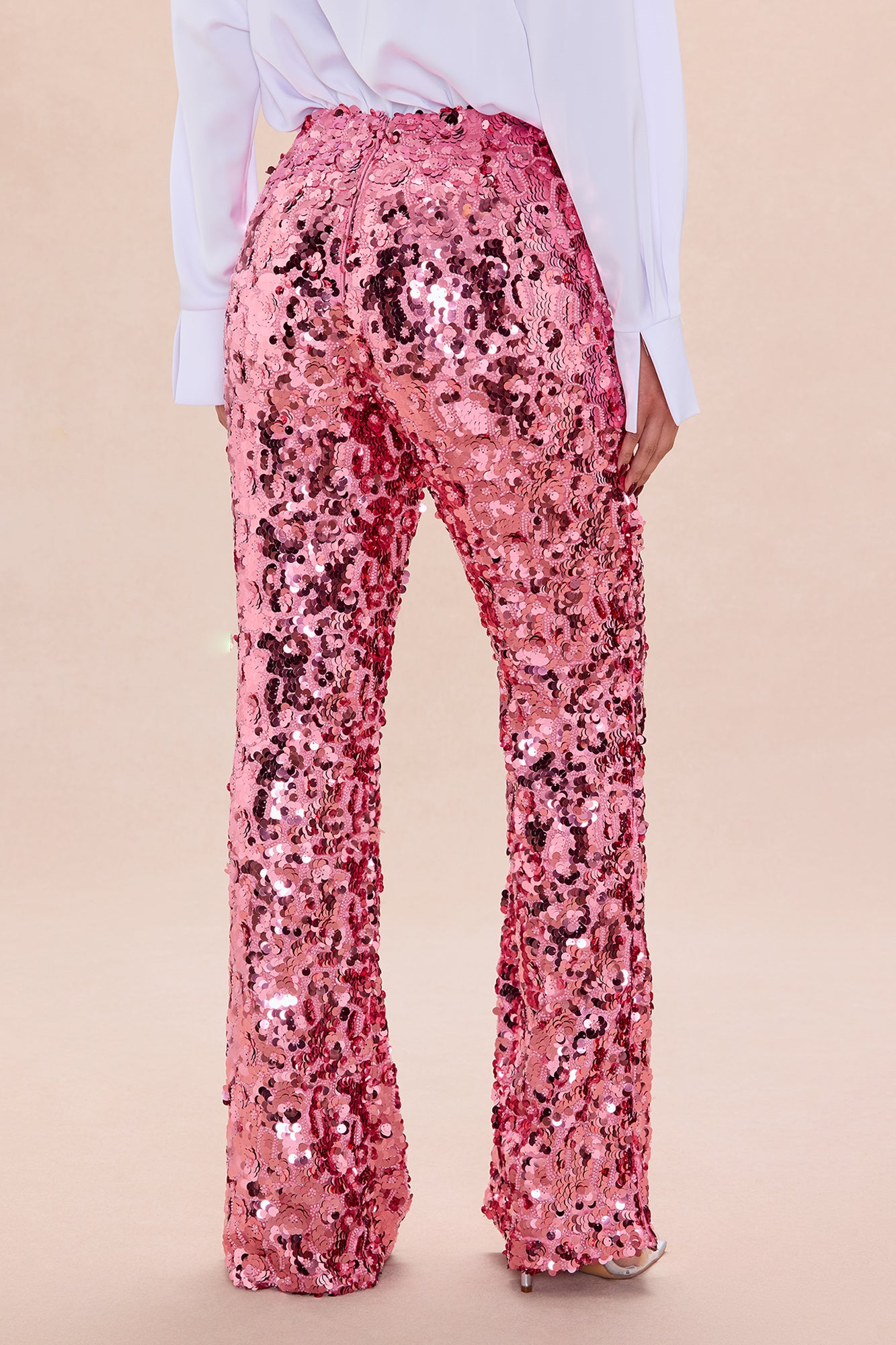 Keep Shining Flare Sequin Pant - Mauve