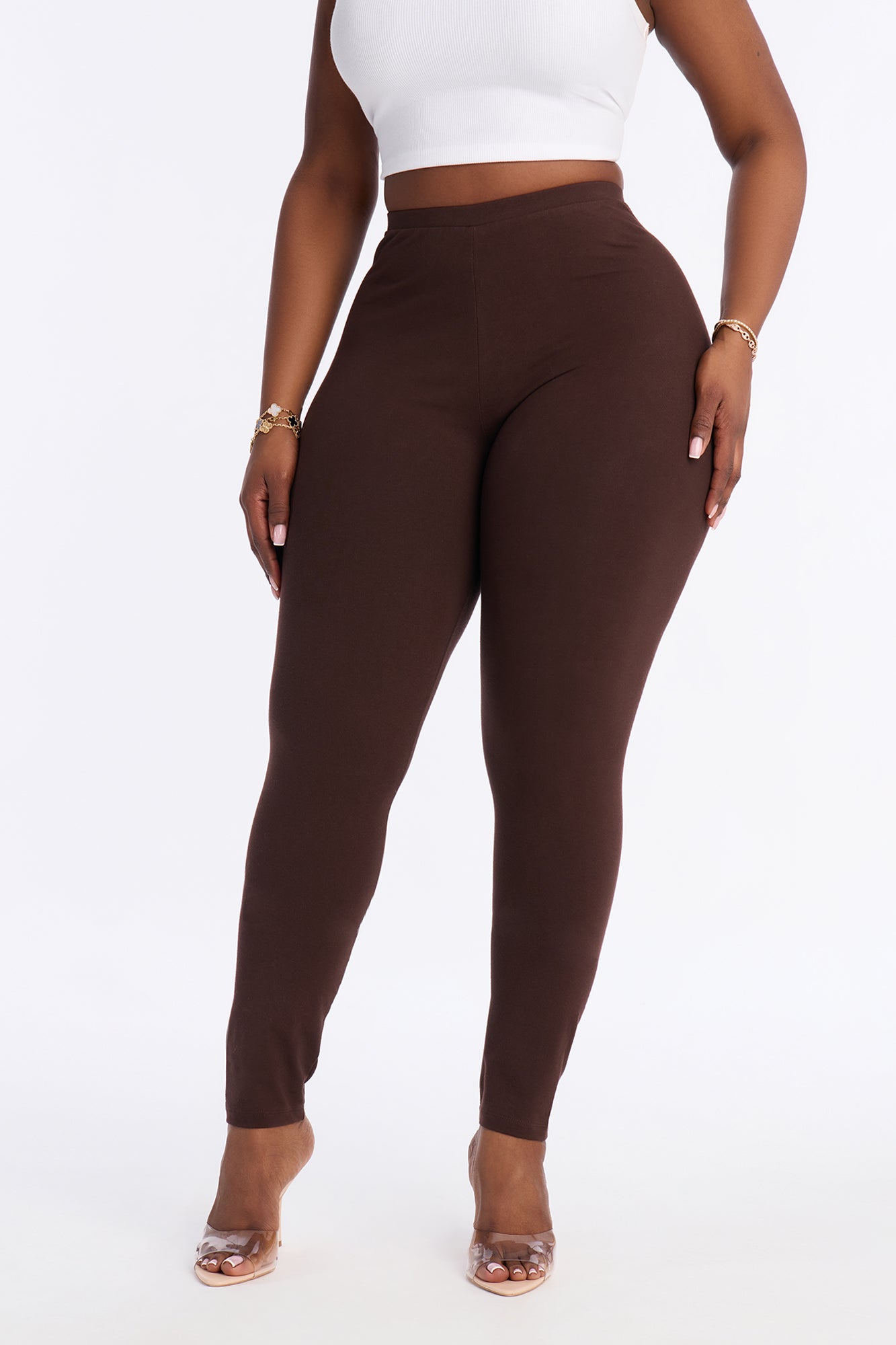 Quinn Mid Rise Every Day Cotton Legging 29″ - Chocolate