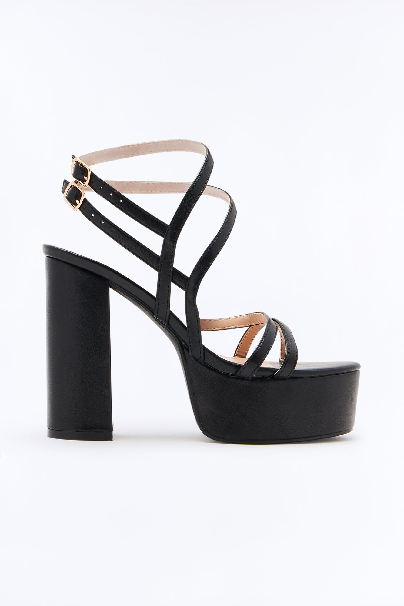 Nalu Strap Platform Heels - Black