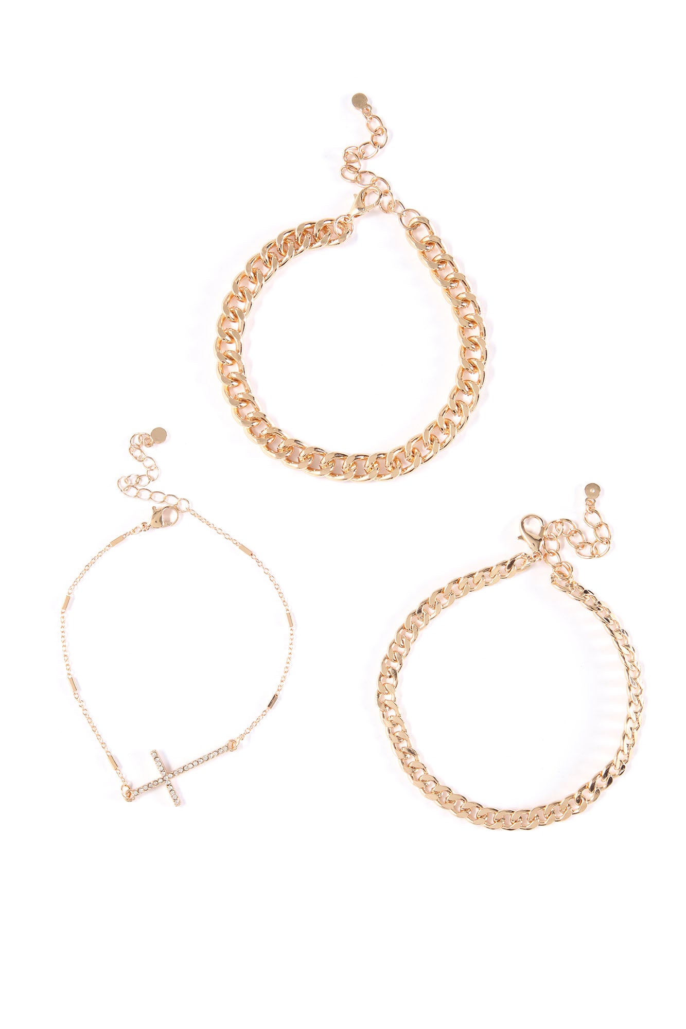 Say A Prayer Anklet Trio - Gold