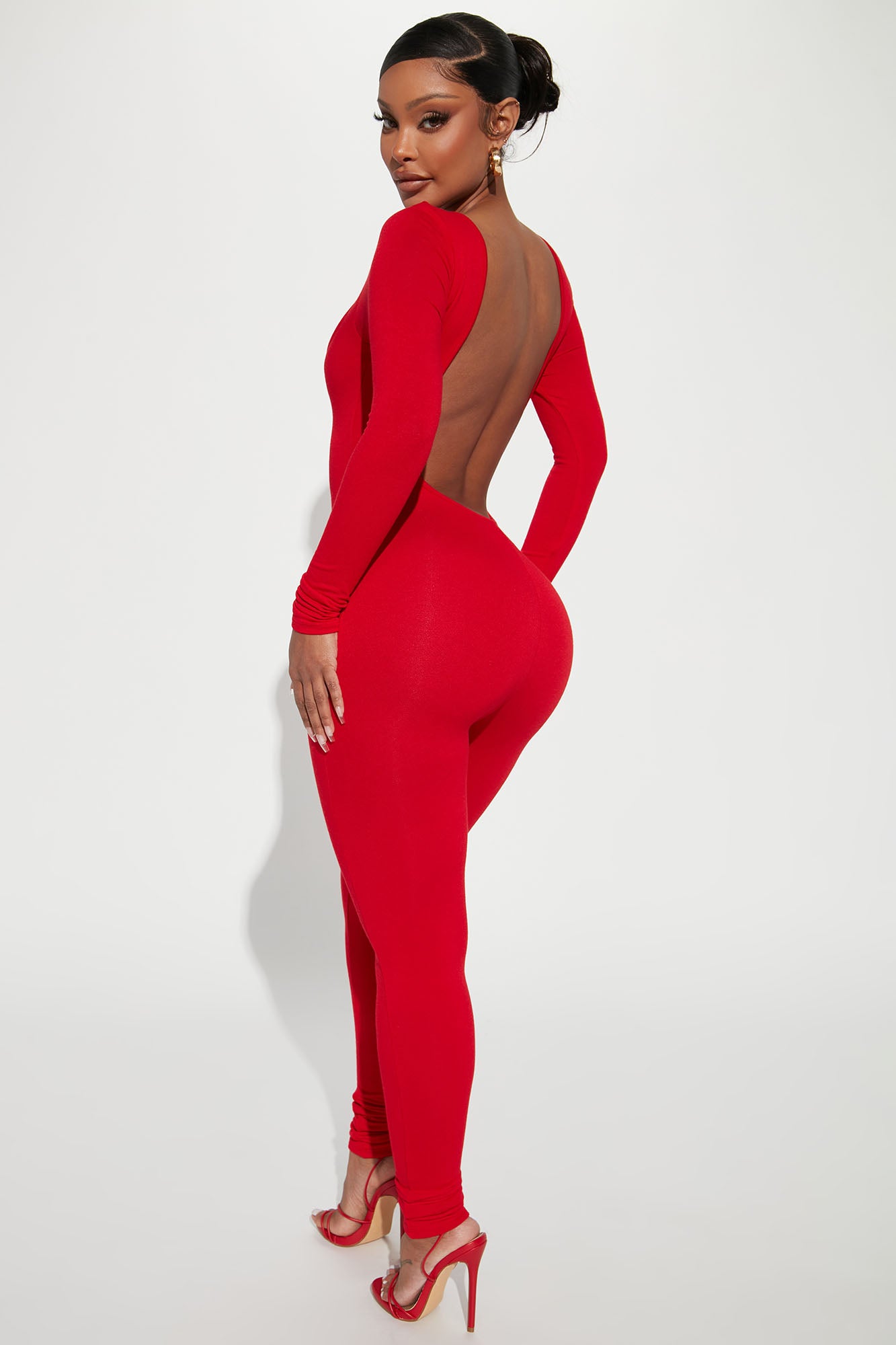 Sasha Smooth Snatched Jumpsuit - Red