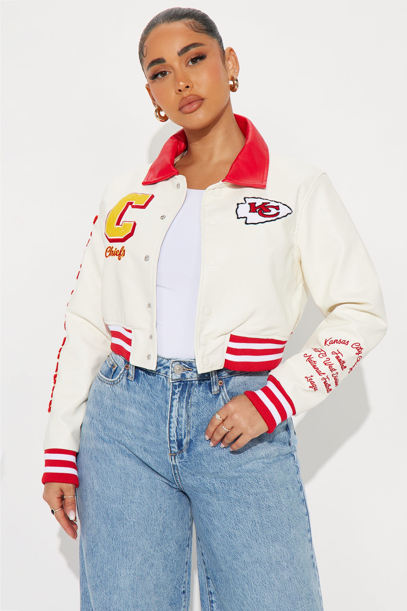 Kansas City Chiefs Bomber Jacket - Cream
