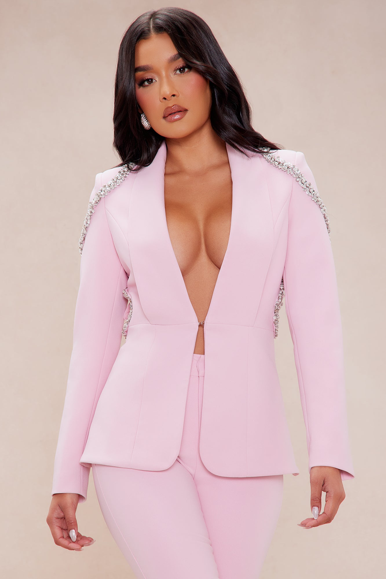 Bella Embellished Suit Set - Pink