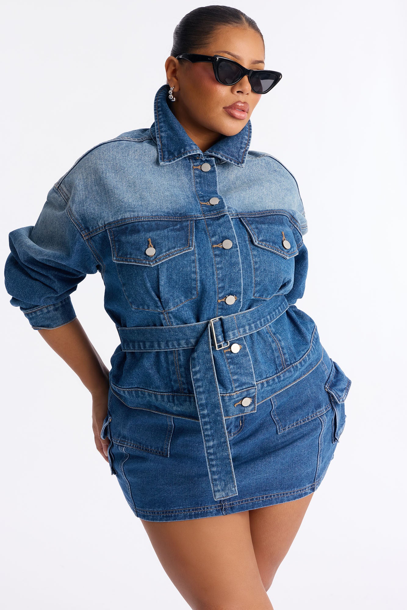 South Surrey Belted Denim Jacket - Medium Wash