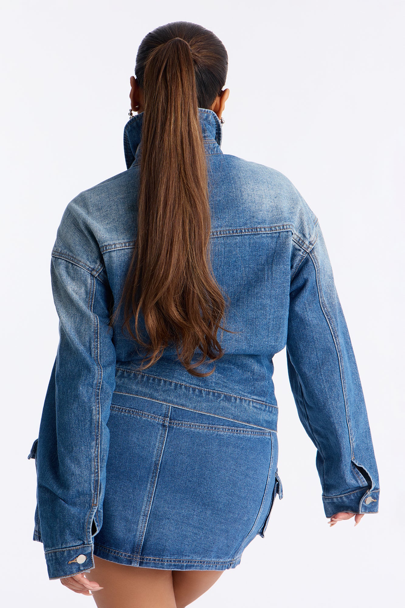 South Surrey Belted Denim Jacket - Medium Wash