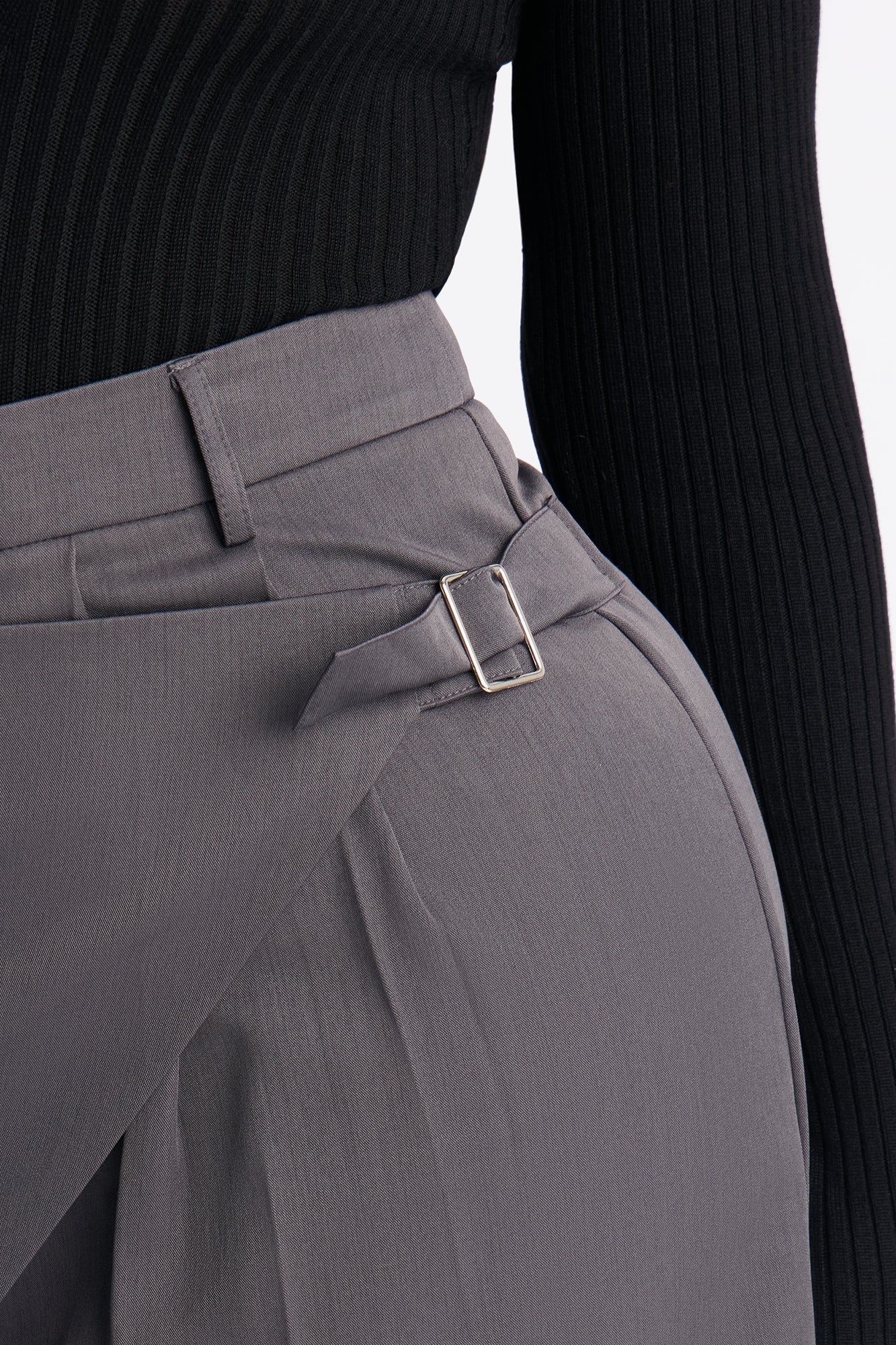 Tailored Touch Wrap Front Trouser 33″ - Charcoal