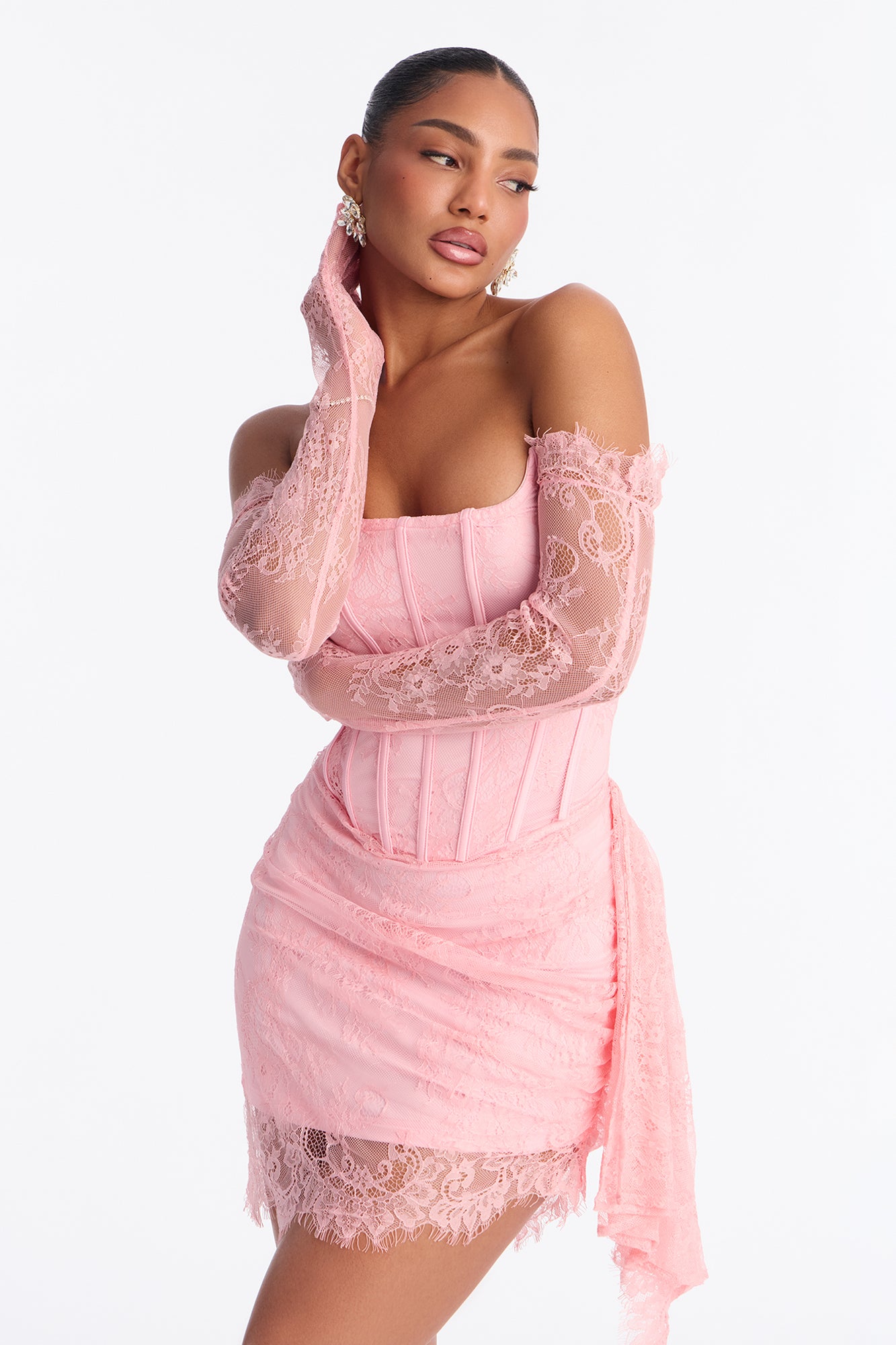Always Sweet Corset Mini Dress Set - Pink