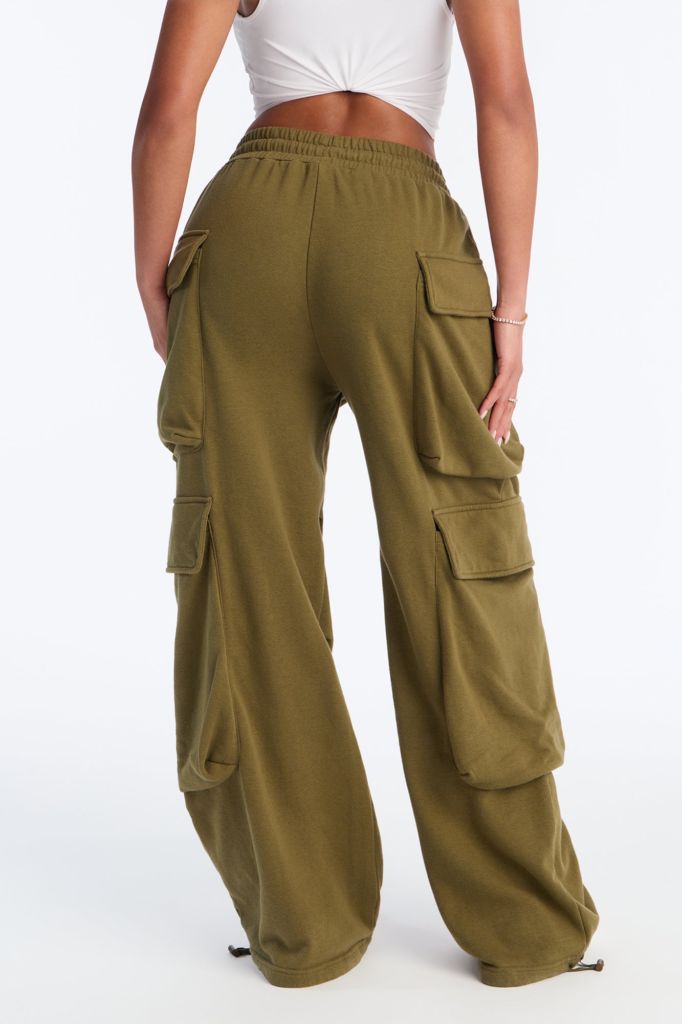 Kayla Cargo Sweatpants - Olive