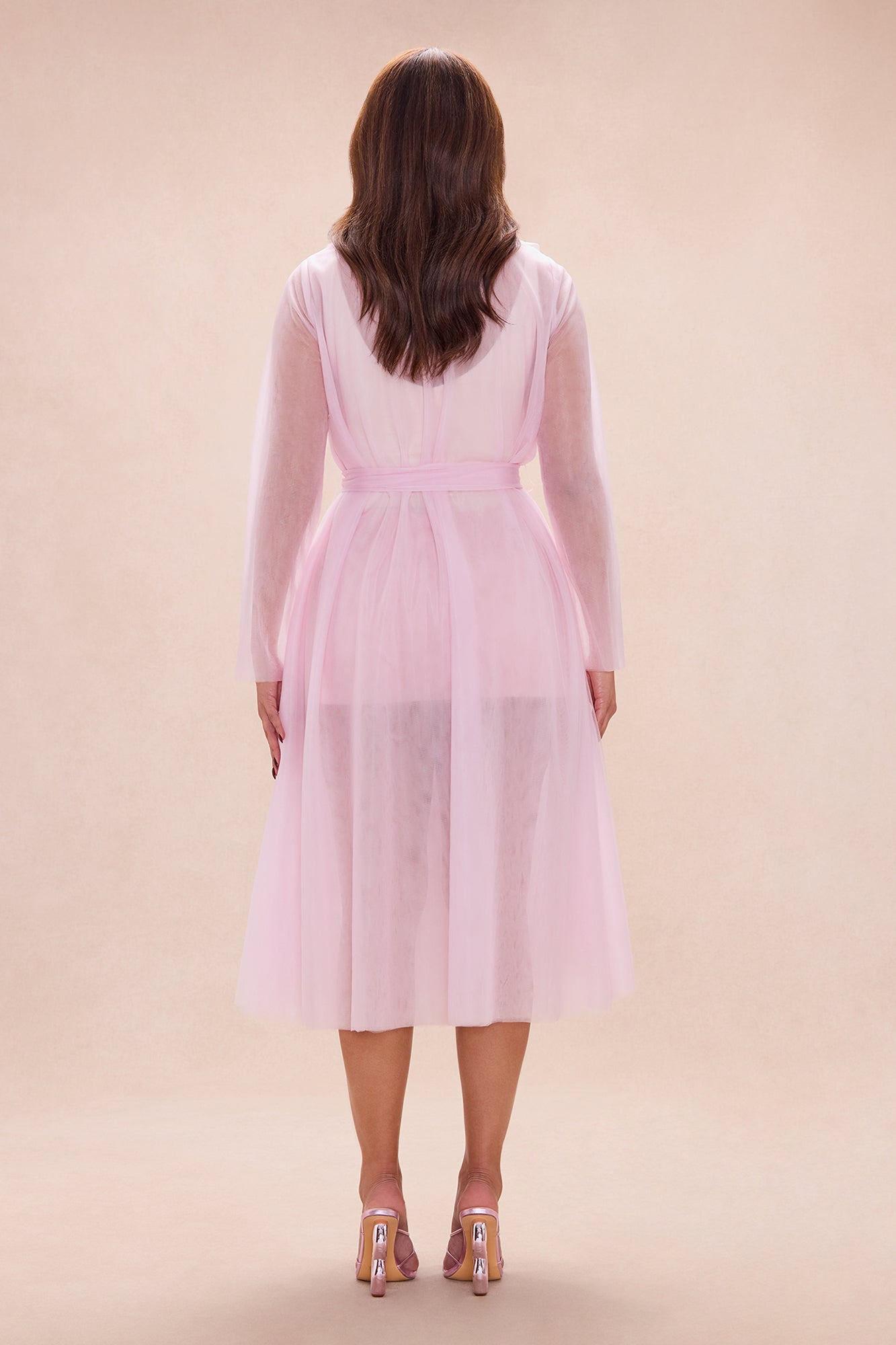 Karlee Belted Tulle Coat - Light Pink