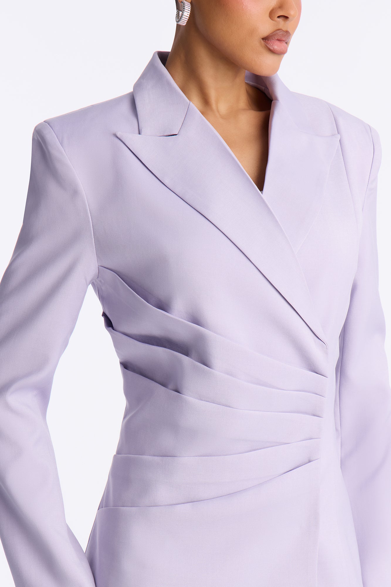 Dusk Till Dawn Ruched Blazer - Lilac