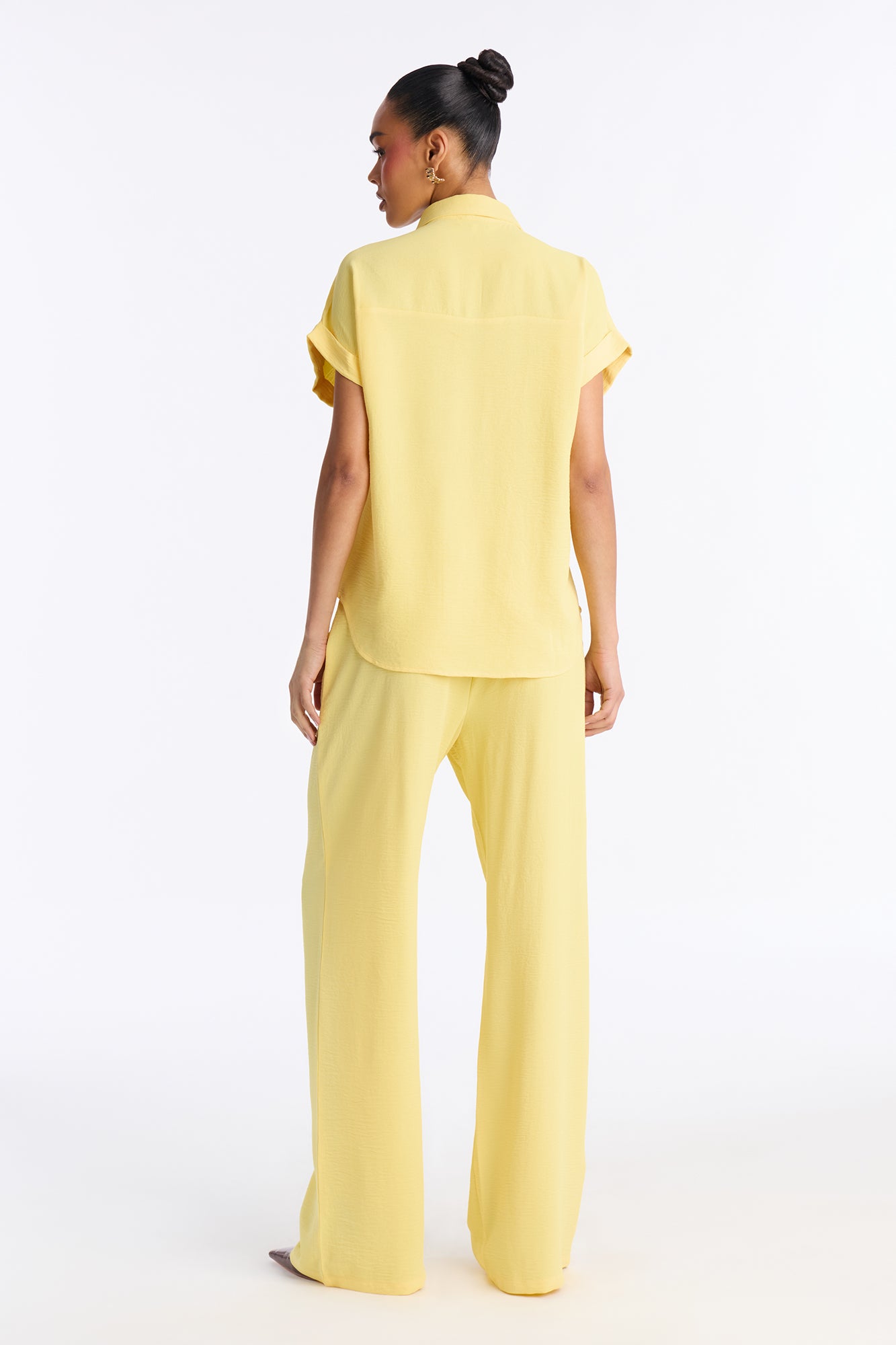 Makela Flowy Wide Leg Pant Set - Yellow