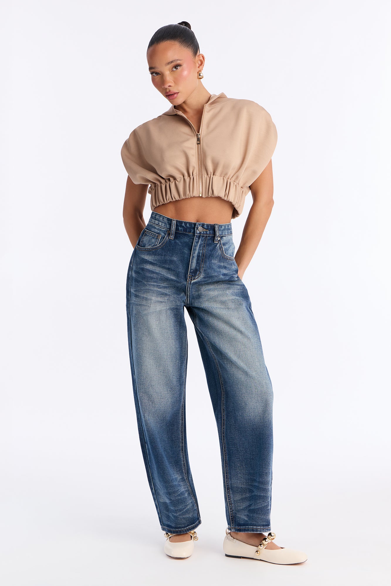 Avery Non Stretch Loose Jeans - Dark Wash