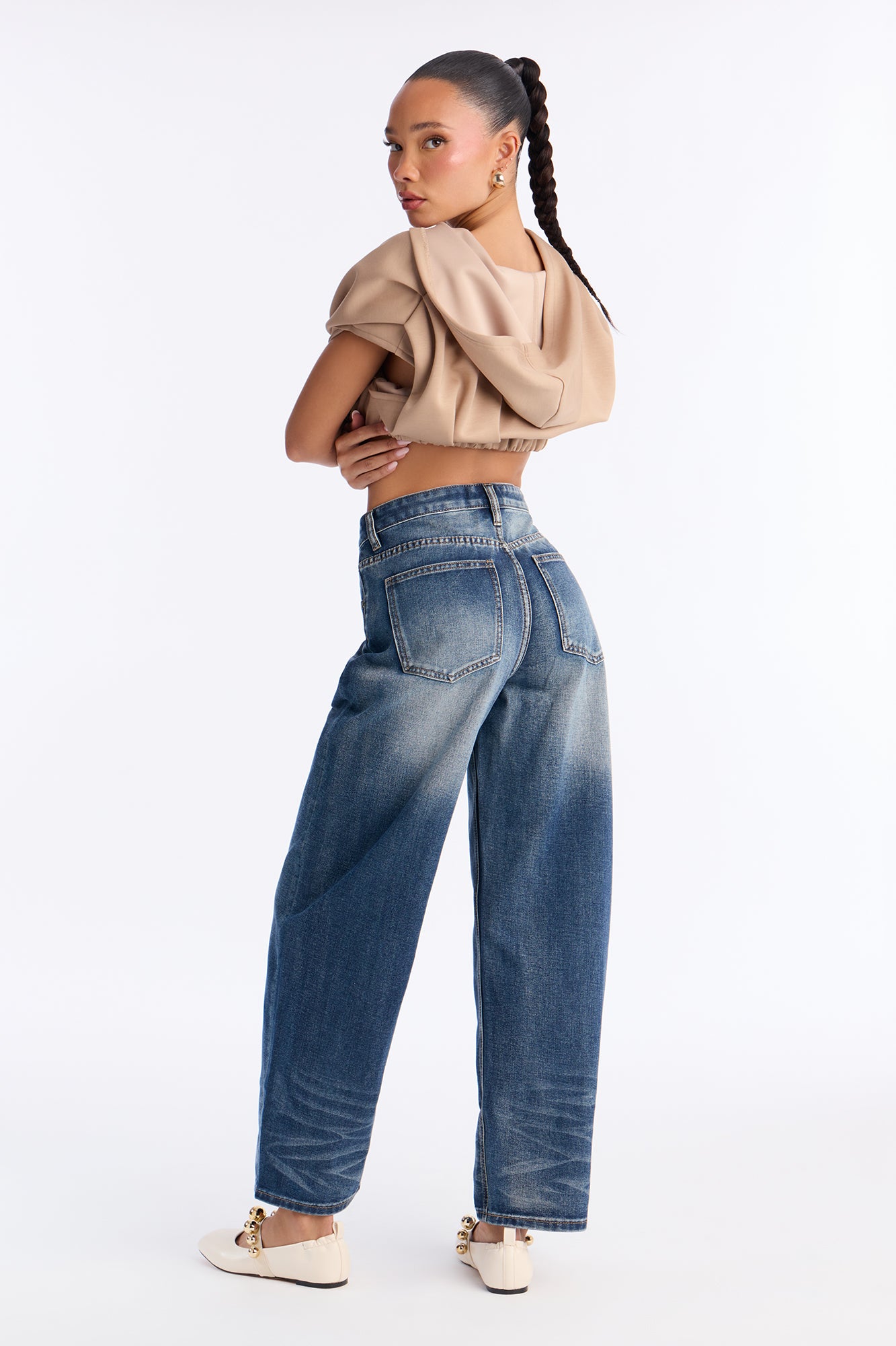 Avery Non Stretch Loose Jeans - Dark Wash