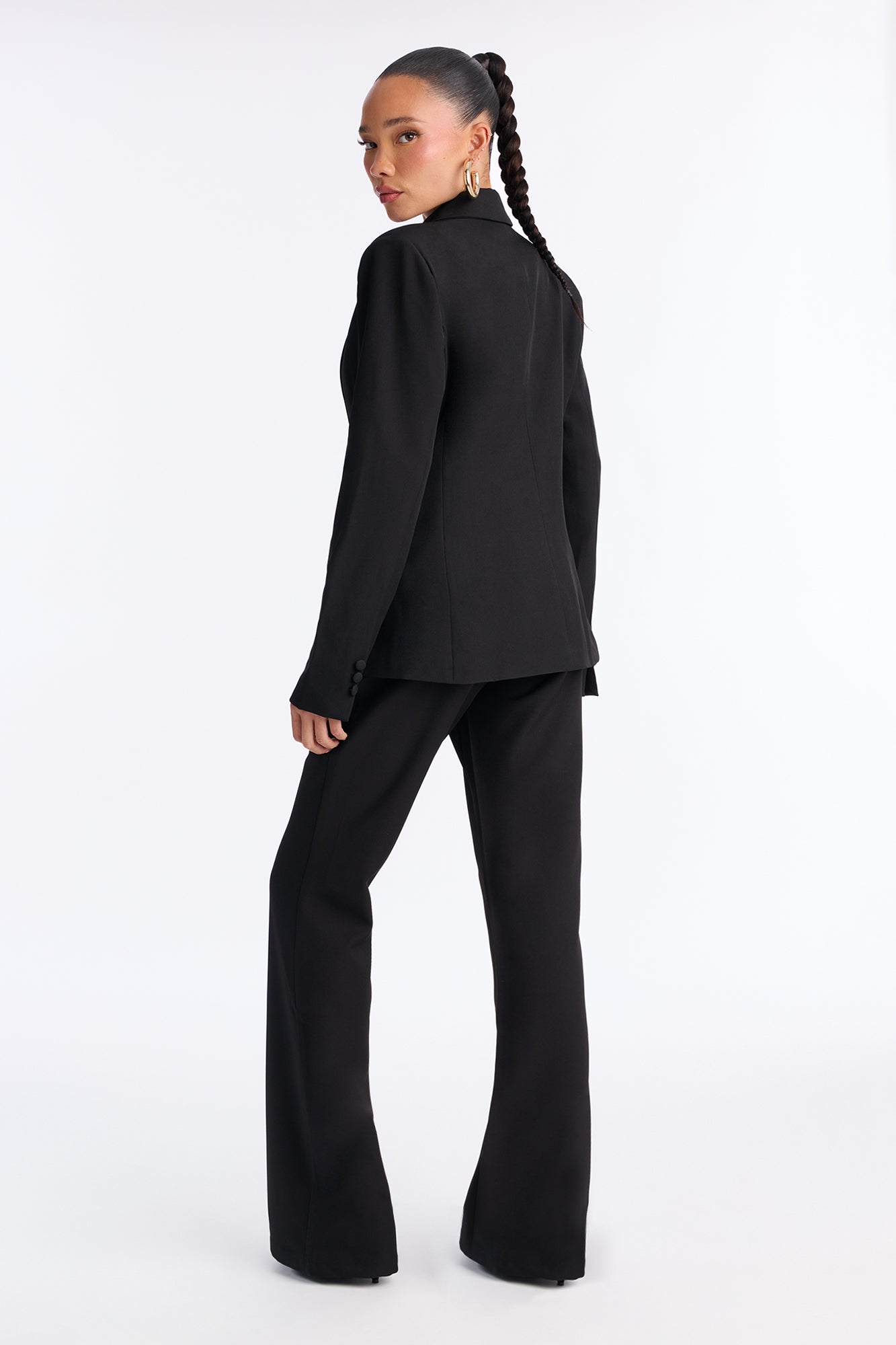 Tall Breaking Even Flare Trouser - Black