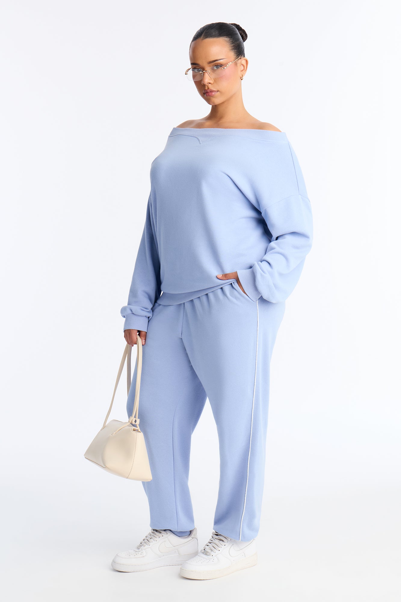 Olivia Fleece Jogger Pants - Periwinkle