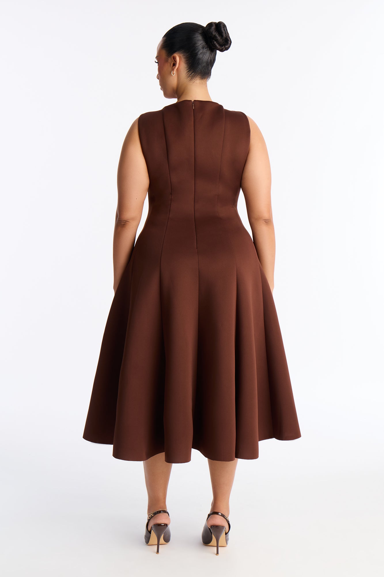 Sweet Sunday Pleated Midi Dress - Chocolate