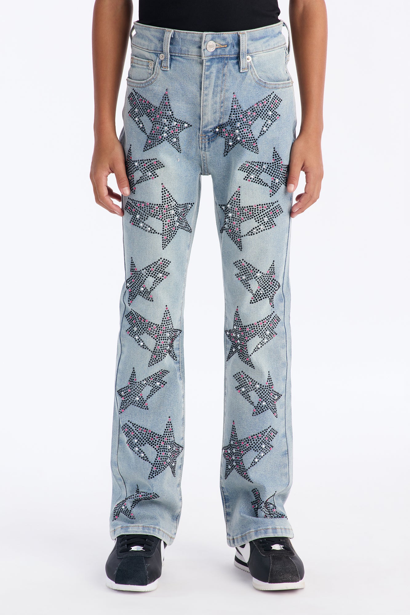 Mini Stacked Skinny Flare Skyfire Jean - Medium Blue Wash