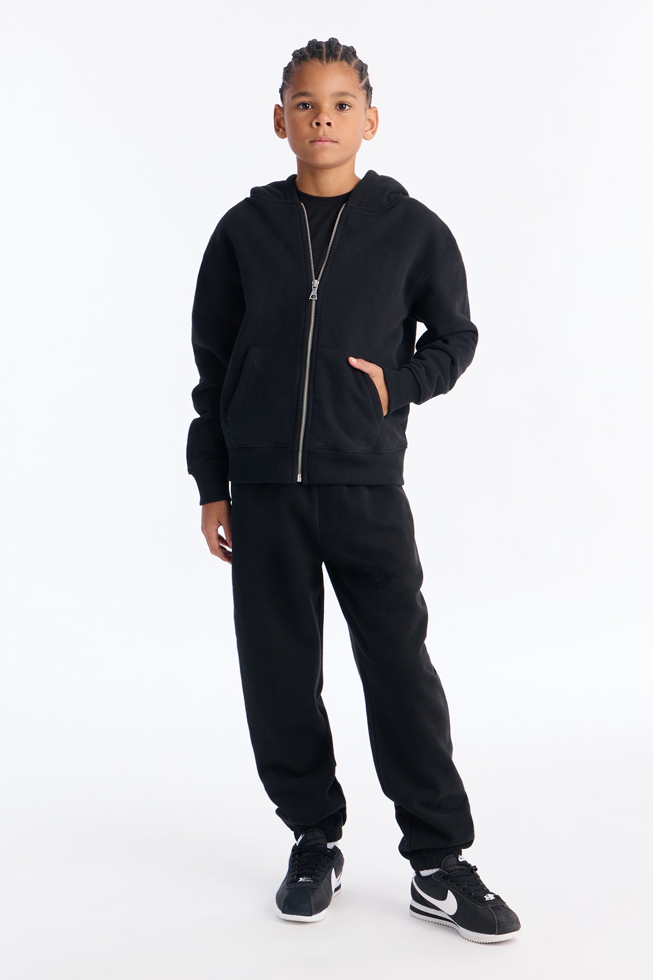 Mini 410 Oversized Zip Hoodie - Black