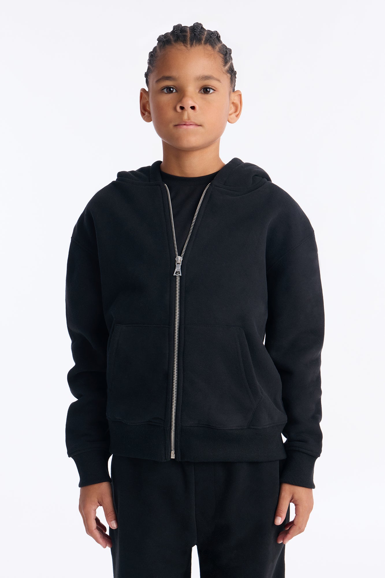 Mini 410 Oversized Zip Hoodie - Black