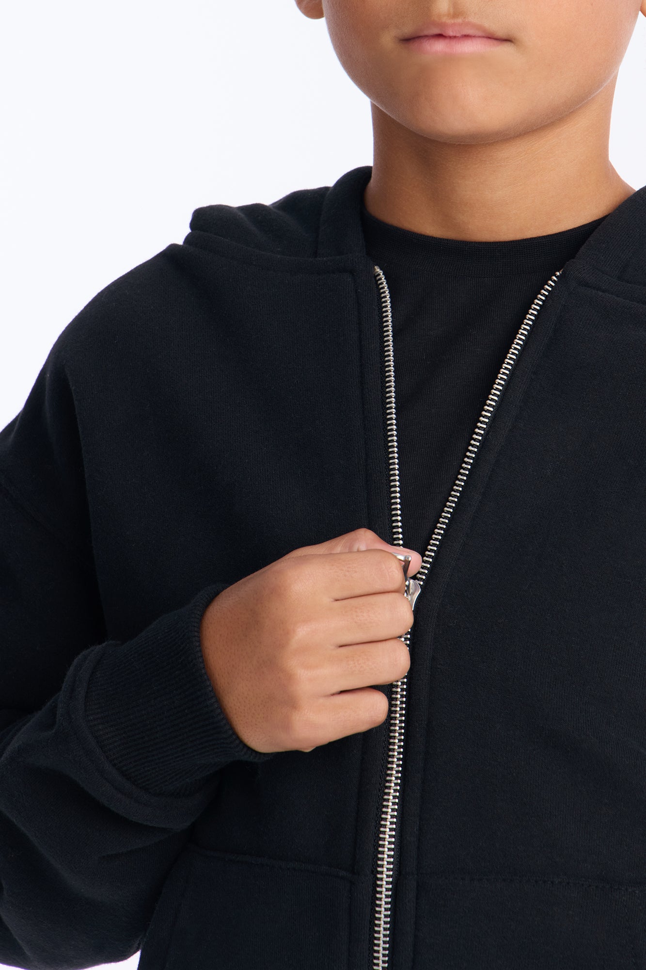 Mini 410 Oversized Zip Hoodie - Black