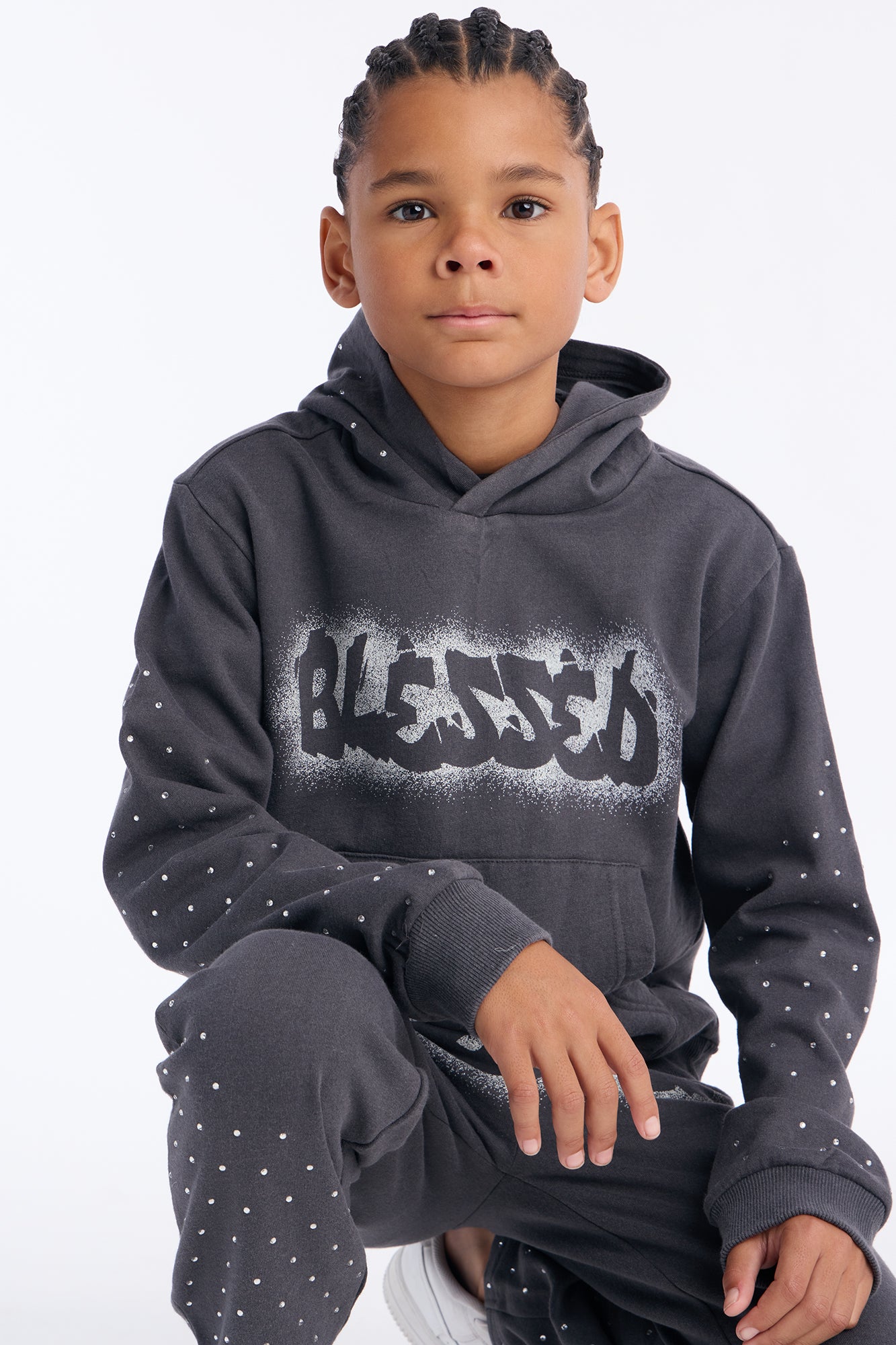 Mini Blessed Every Day Pullover Hoodie - Grey