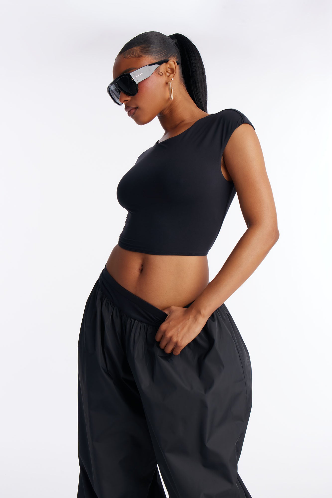 Drift Mode Windbreaker Pant Set - Black