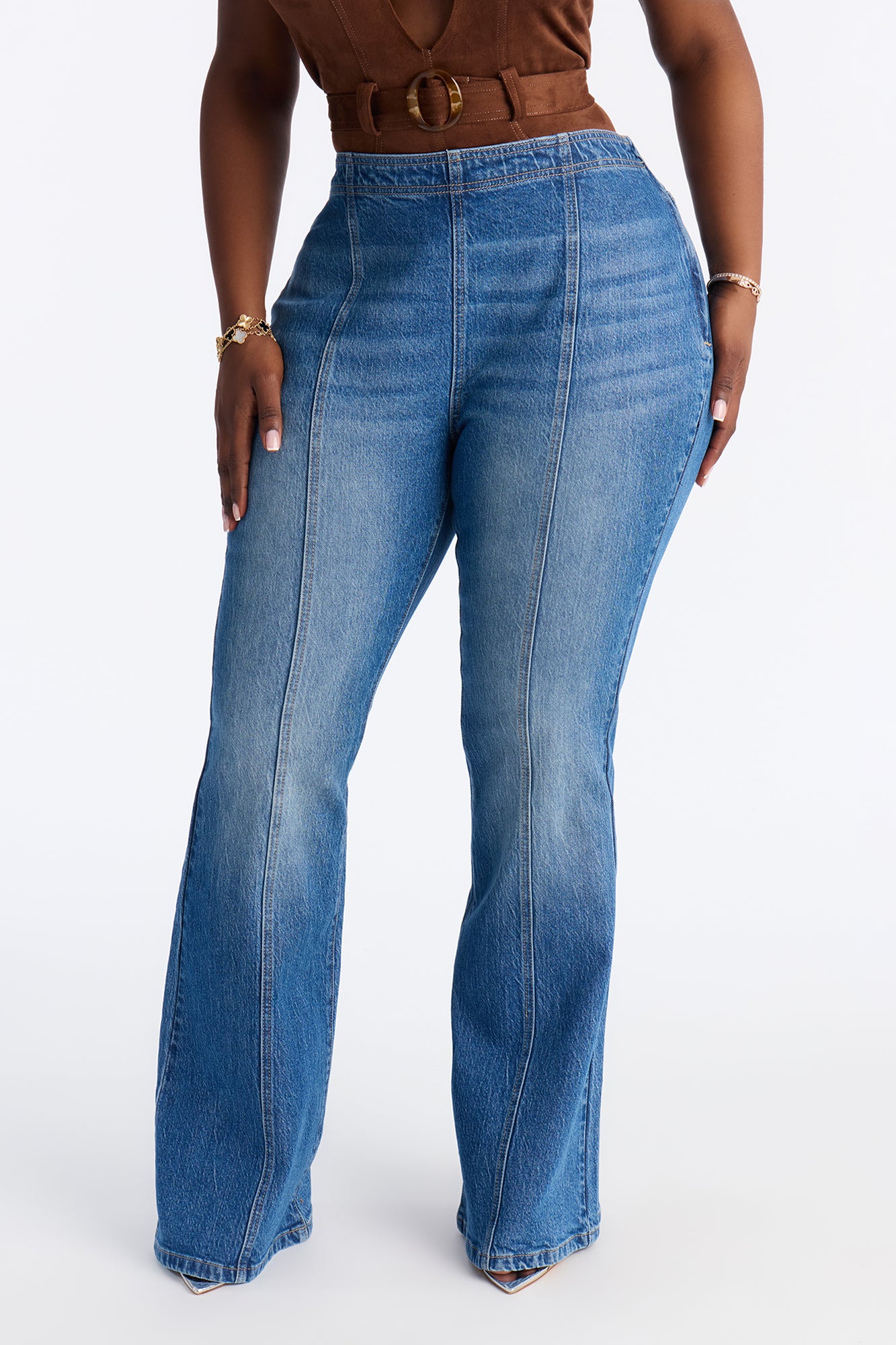 Look Both Ways Stretch Flare Jeans - Medium Wash