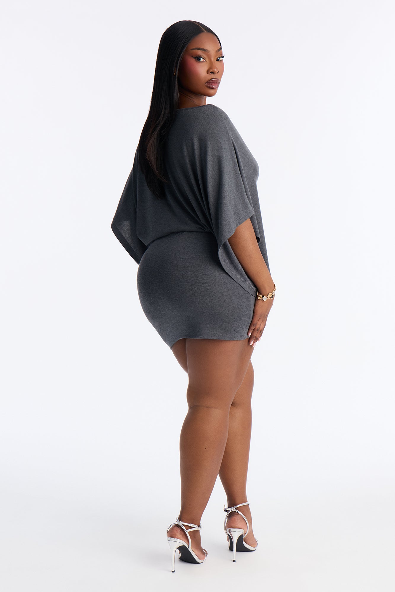 Aniyah Cotton Micro Mini Dress - Charcoal