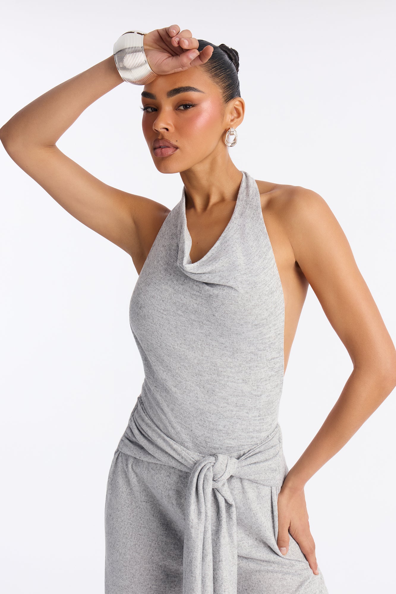 Hannah Halter Top Pant Set - Grey