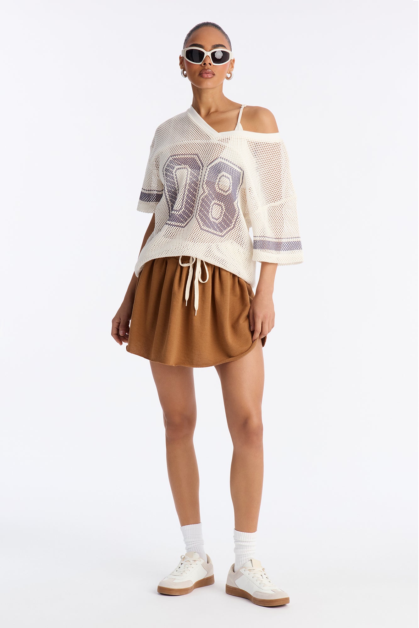 Gabby French Terry Micro Mini Skirt - Cognac