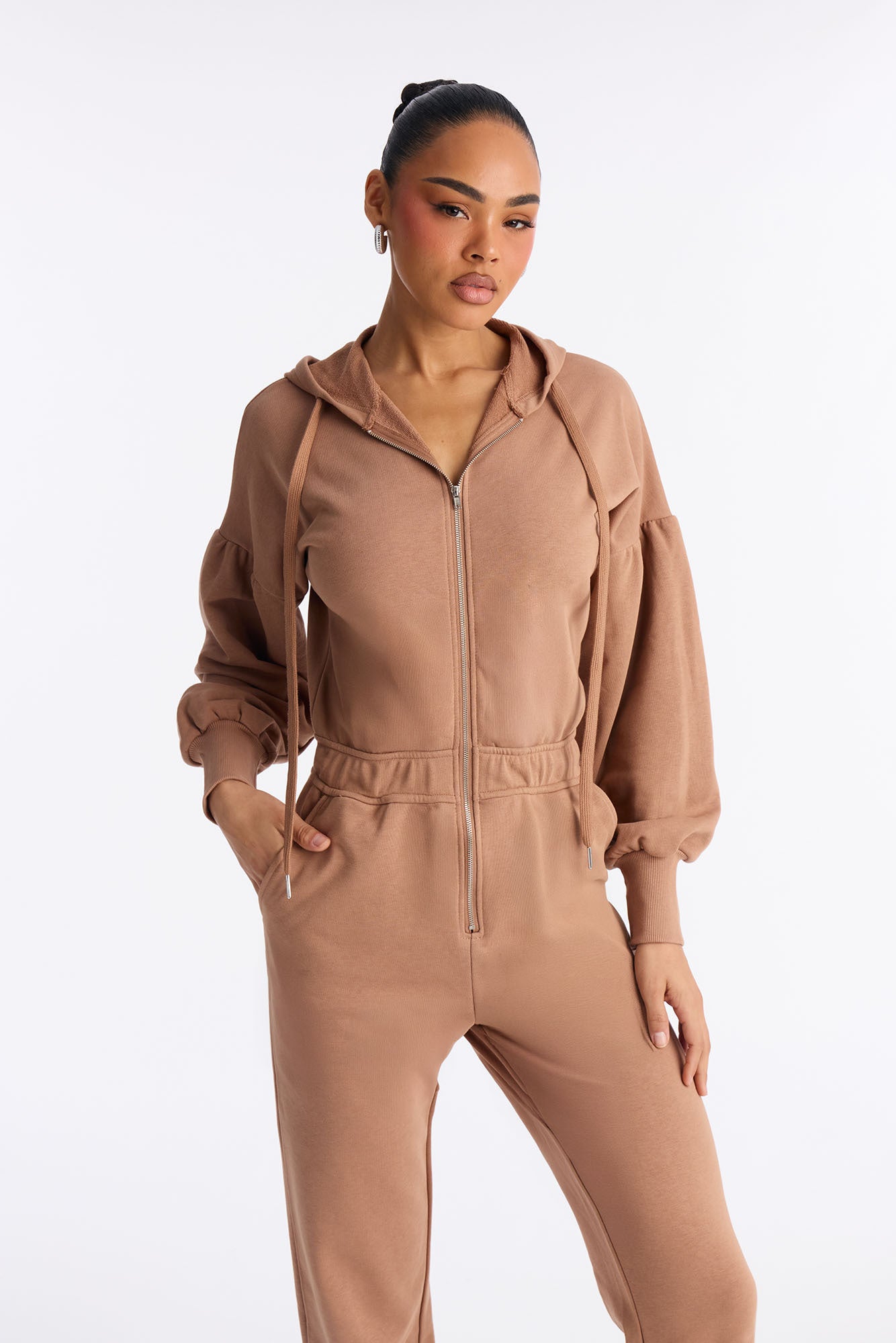 Let Me Know Lounge Jumpsuit - Taupe