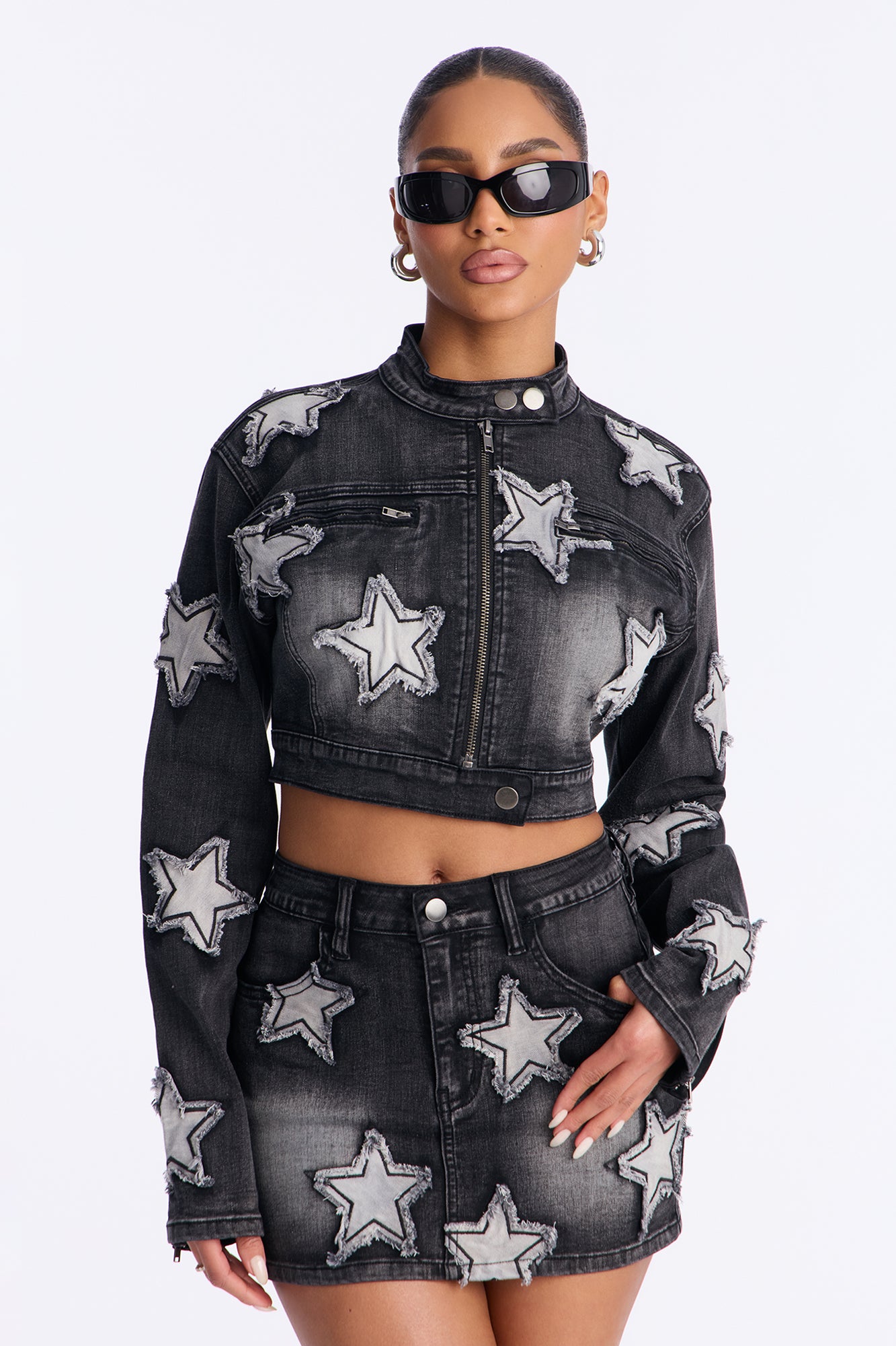 Starstruck Denim Jacket - Black Wash