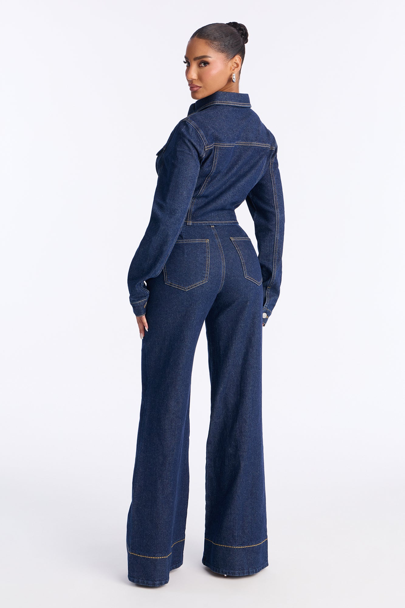Lorie Denim Flare Pant Set - Dark Wash