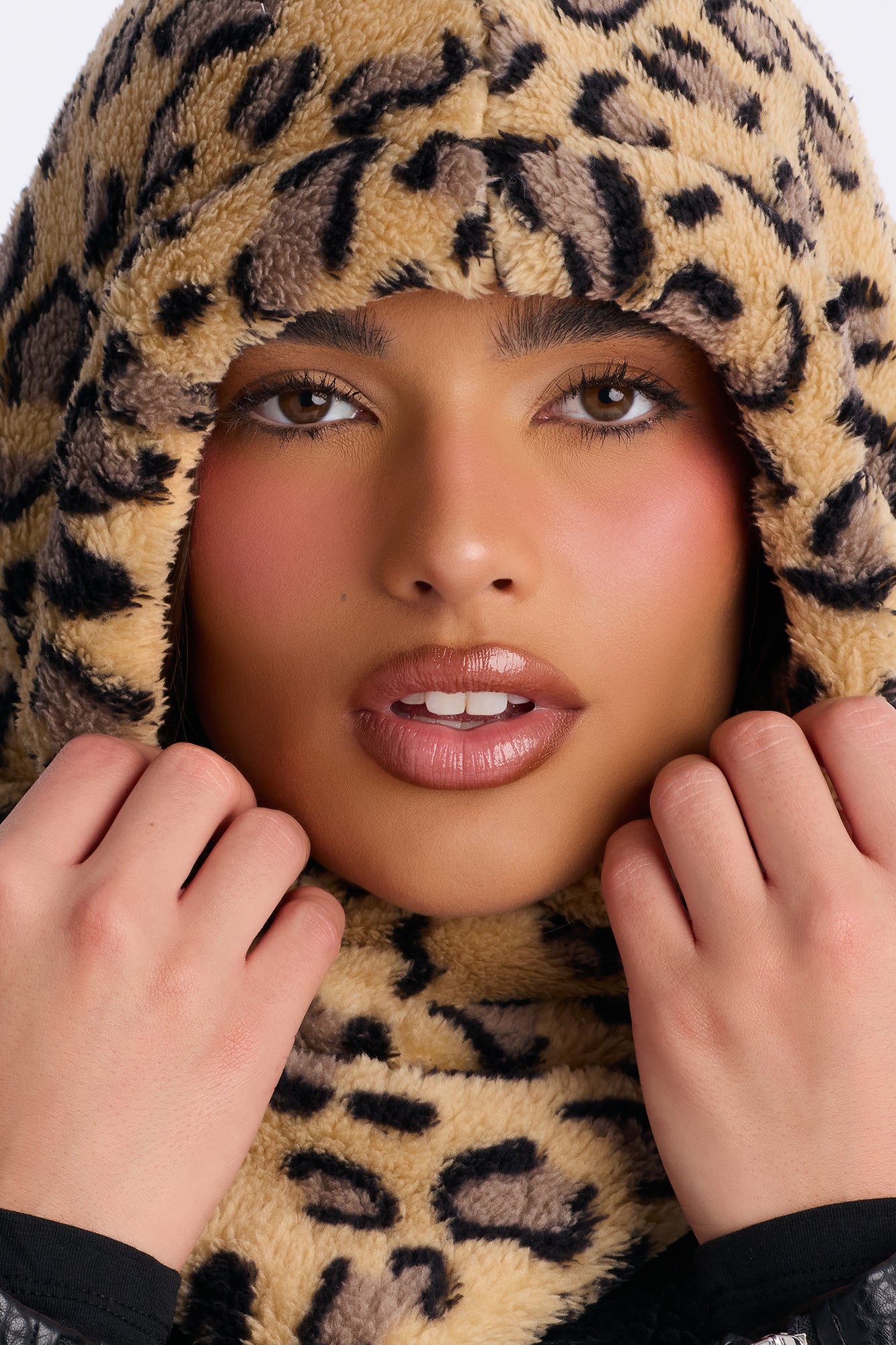 Snow Leopard Faux Fur Balaclava - Leopard